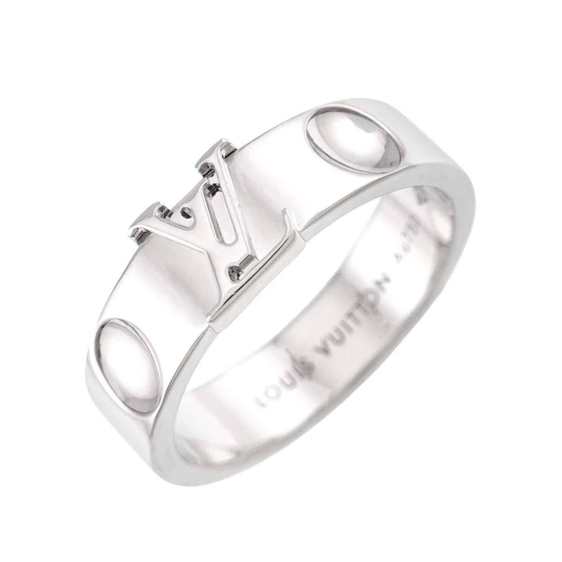 Louis Vuitton Empreinte LV #53 Ring, 18K WG (White Gold 750): --- Catalog ---Category: SizeJP Size: 13US Size: 6.5Category: DesignType: Band ringGender: WomenMaterial: White gold (18K)Category: GeneralBrand: Louis Vuitton--- Item List ---Section: ConditionRankin