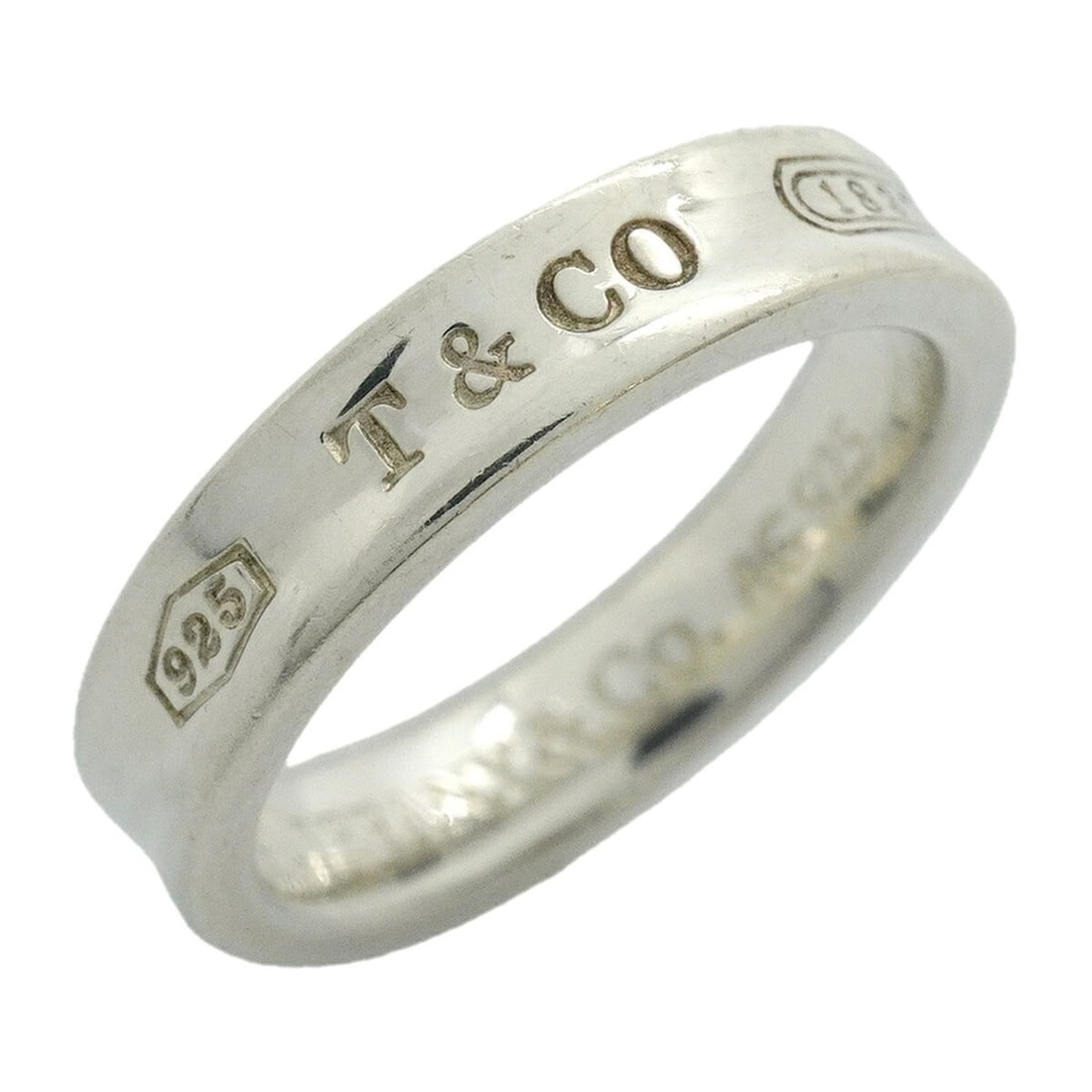 Tiffany & Co. Narrow Ring, Sterling Silver 925, Size 7.5, Women's: --- Catalog ---Category: SizeJP Size: 7.5US Size: 4Category: DesignType: Band ringGender: WomenMaterial: Silver 925Category: GeneralBrand: Tiffany--- Item List ---Section: ConditionRanking: Rank AB Us