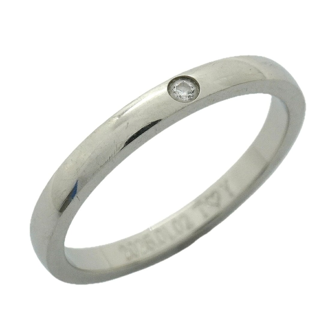 Cartier Classic Ring, 1PD (One Diamond), Pt950 Platinum, Size #53, Ladies' Ring: --- Catalog ---Category: SizeUS Size: 6.5Brand Size: 53Category: DesignType: Band ringStone: DiamondGender: WomenMaterial: Platinum 950Category: GeneralBrand: Cartier--- Item List ---Section: Conditio