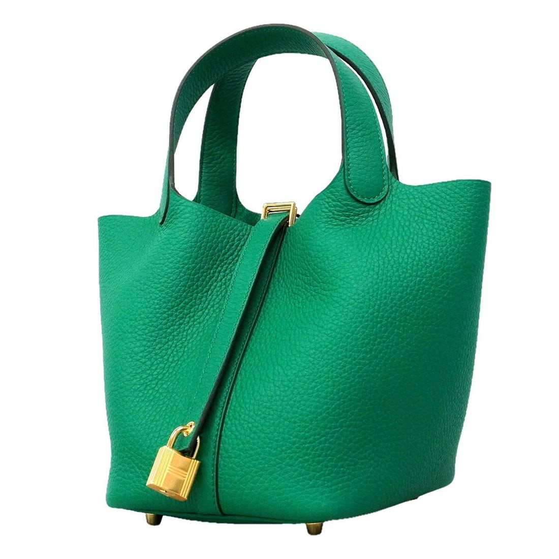 Hermes Picotin Lock PM handbag, Taurillon Clemence leather, Vert Jade, G stamp, women's. (1 of 18)
