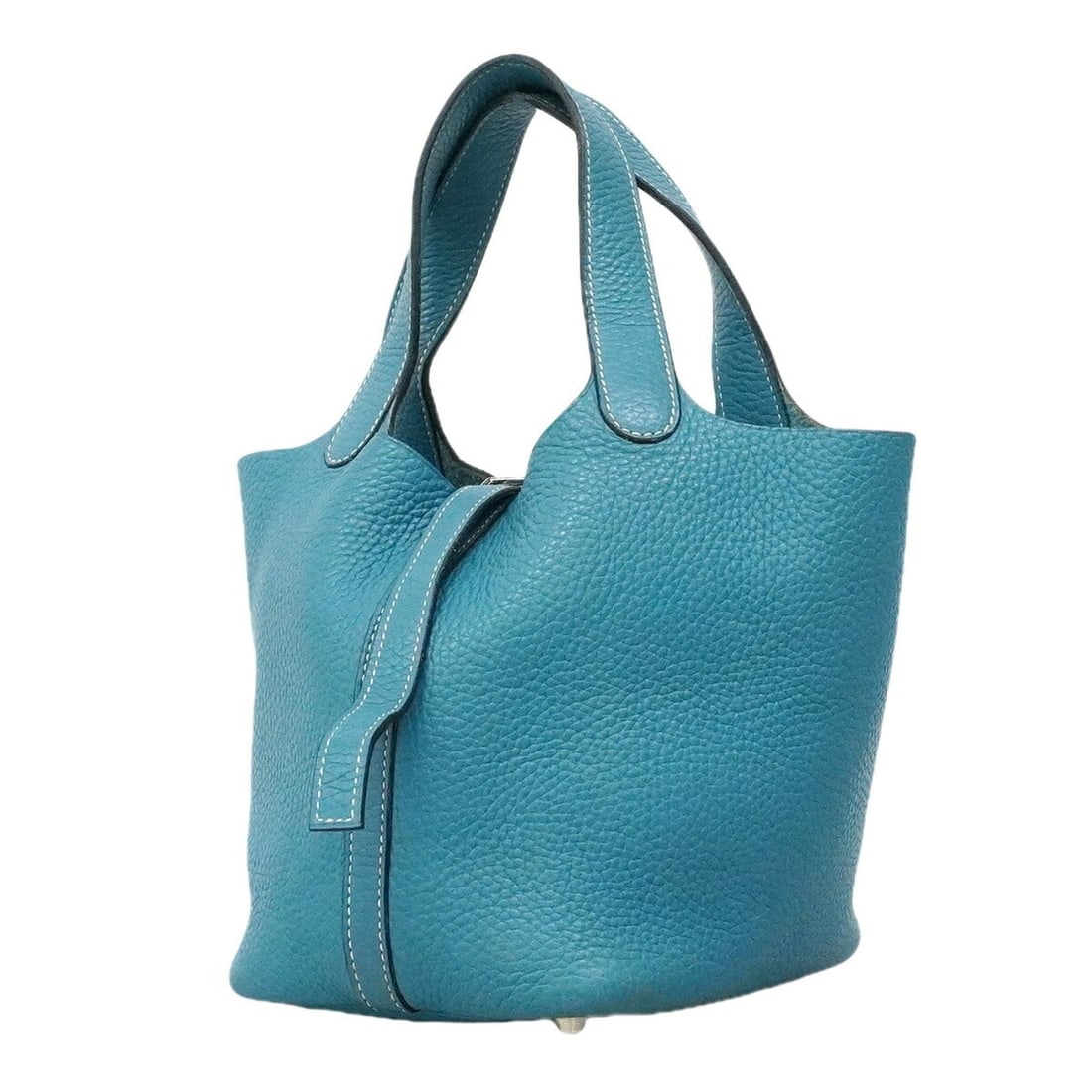 Hermes Picotin PM handbag, Taurillon Clemence leather, Blue Jean, ?H stamp, women's. (1 of 12)