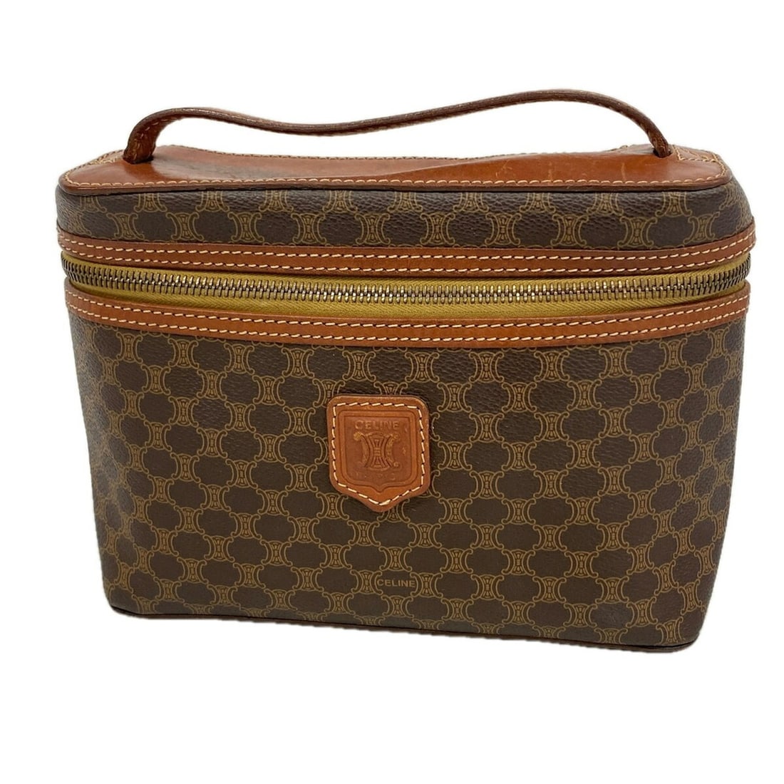 Celine handbag/vanity bag, Macadam pattern, brown, women's, OP023315 (1 of 14)
