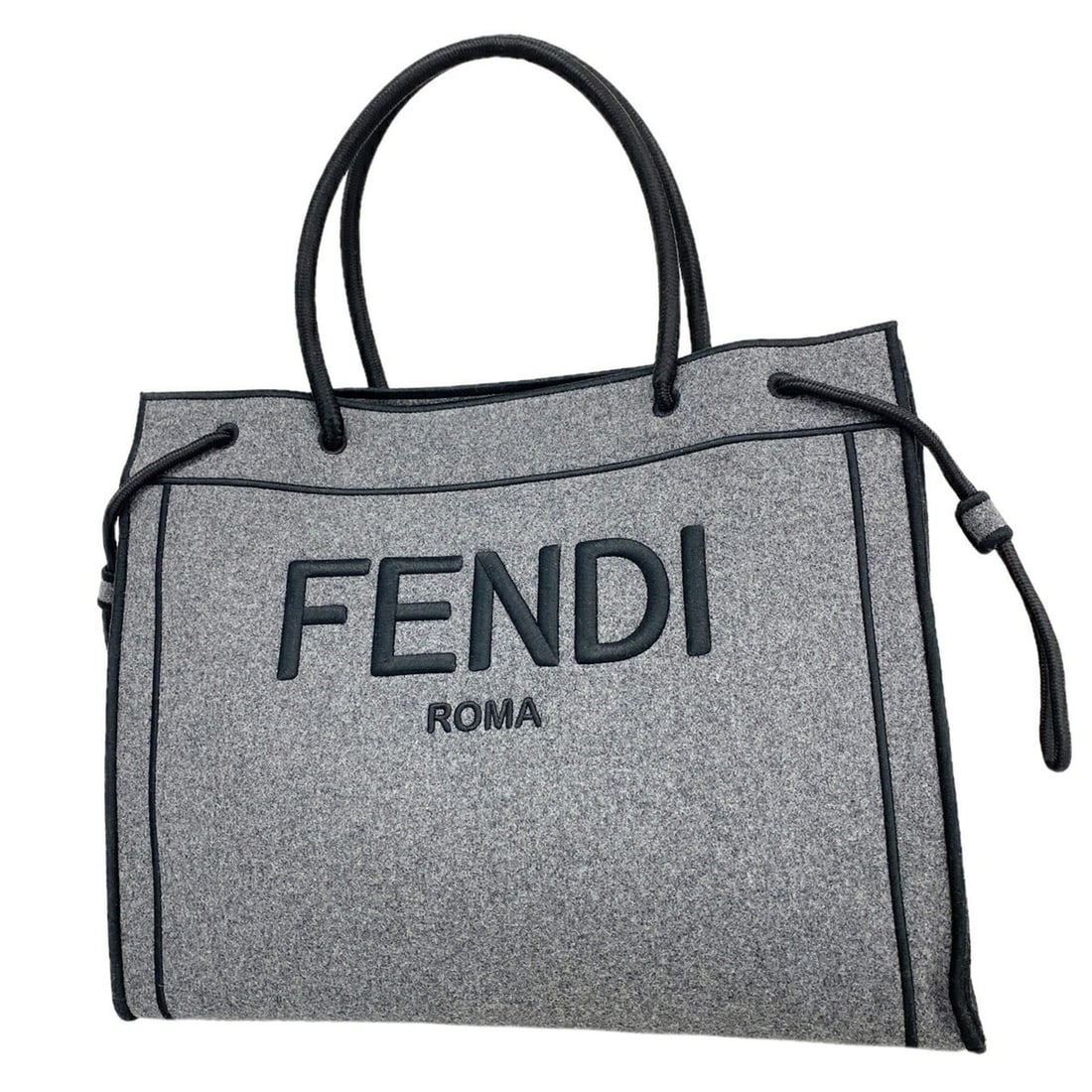Fendi Felt Tote Bag, Gray, Women's OP022397: --- Catalog ---Category: SizeSize (HxWxD): 34cm x 41cm x 13cm / 13.38'' x 16.14'' x 5.11''Category: DesignType: Tote bagColor: GrayGender: WomenMaterial: Felt Hardware Color: GoldCategory: GeneralBran