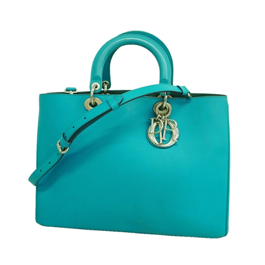 Christian Dior Diorissimo Leather Handbag, Blue, 2-way Bag for Women, OP021160: --- Catalog ---Category: SizeSize (HxWxD): 27cm x 38cm x 35.5cm / 10.62'' x 14.96'' x 13.97''Category: DesignType: HandbagColor: BlueGender: WomenMaterial: Leather Hardware Color: SilverCategory: Gene