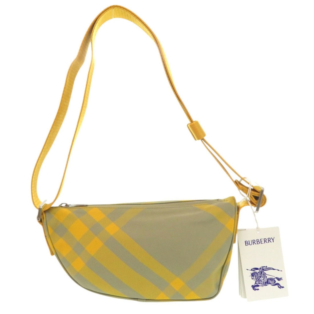 Burberry Shield Check Pattern Crossbody Prorsum 8074884 Silver Hardware Nylon Yellow Khaki Messenger: --- Catalog ---Category: DesignType: Shoulder bagColor: Khaki, YellowGender: MenMaterial: Nylon Category: GeneralMPN: 8074884Brand: BurberryCountry of Origin: Italy--- Item List ---Section: ConditionR
