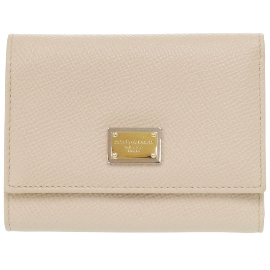 Dolce & Gabbana Leather Beige Tri-fold Wallet 0918DOLCE&GABBANA: --- Catalog ---Category: SizeSize (HxWxD): 8cm x 10.5cm x 2cm / 3.14'' x 4.13'' x 0.78''Category: DesignType: Wallet (tri-fold)Color: BeigeGender: WomenMaterial: Leather Category: GeneralBrand: Dolce 