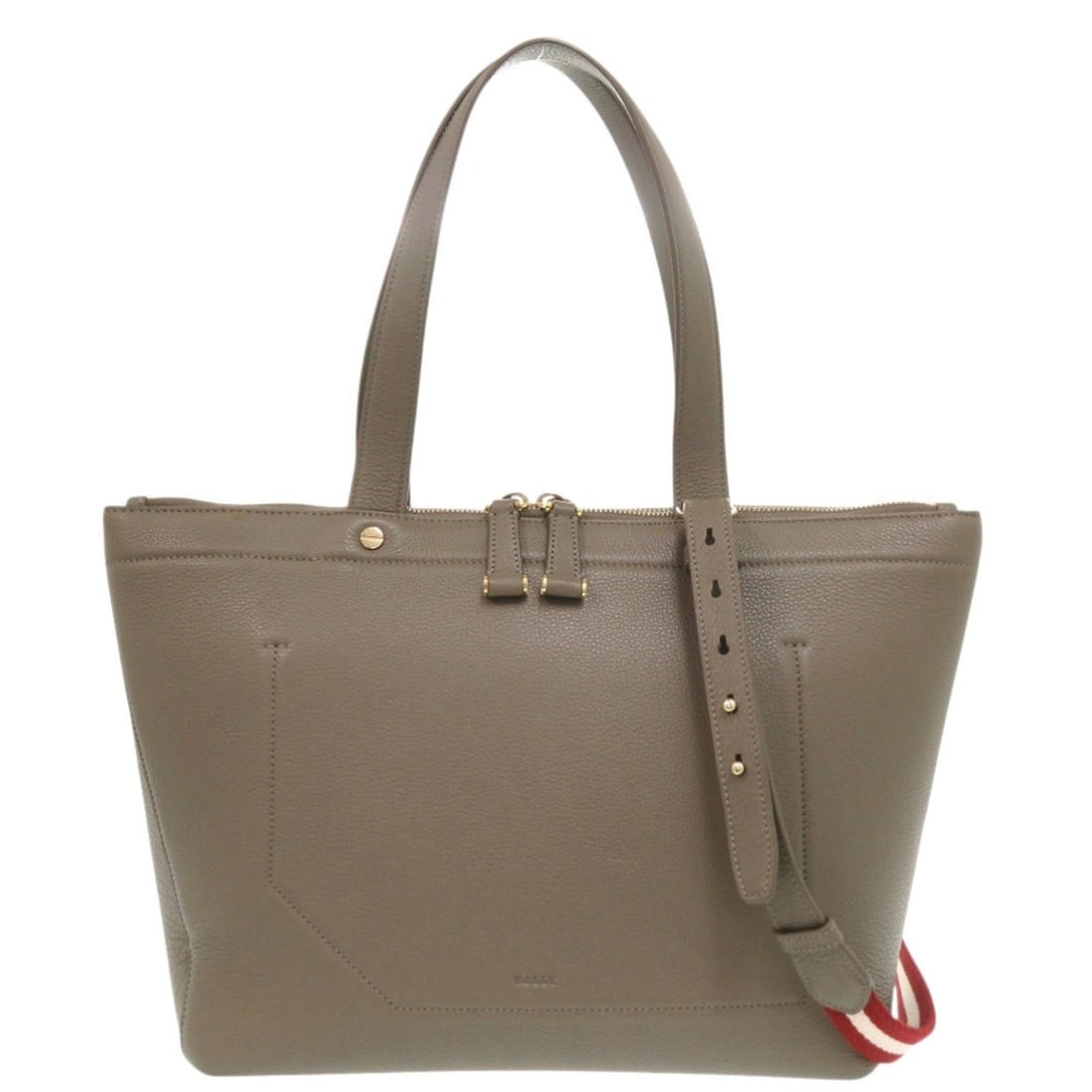 Bally Leather Greige 2-Way Tote Bag 0291BALLY: --- Catalog ---Category: SizeSize (HxWxD): 24cm x 40cm x 13cm / 9.44'' x 15.74'' x 5.11''Category: DesignType: Tote bagColor: GrayishGender: WomenMaterial: Leather Category: GeneralBrand: BallyCountry