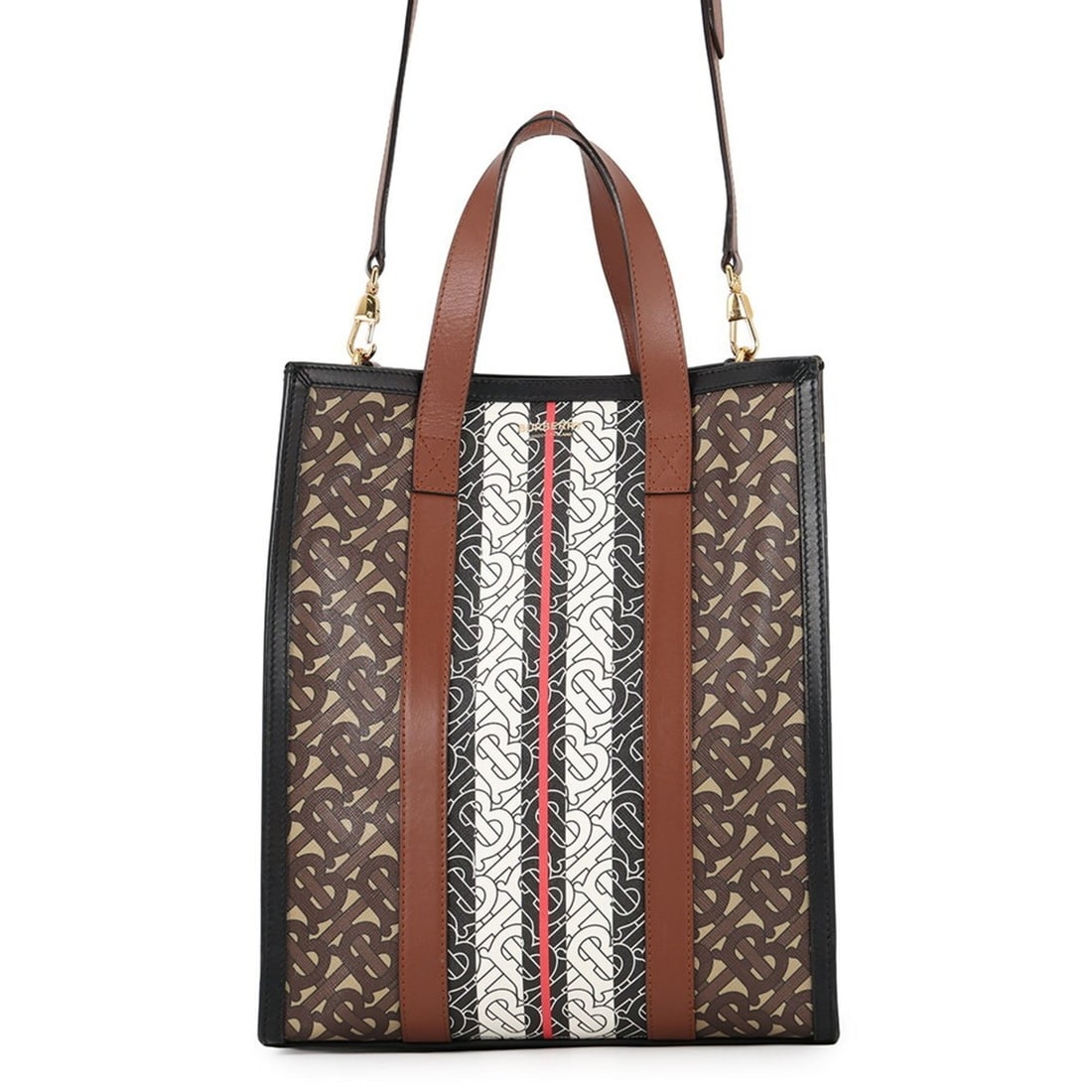 Burberry handbag TB Monogram leather 8024294 BURBERRY 2-way shoulder bag: --- Catalog ---Category: SizeSize (HxWxD): 31cm x 26cm x 10.5cm / 12.2'' x 10.23'' x 4.13''Category: DesignType: HandbagColor: Beige, Multi-colorGender: WomenMaterial: PVC , Leather Hardware Color: Go