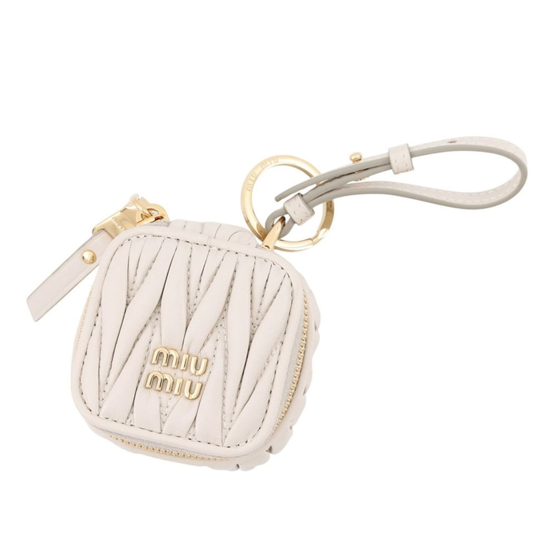 Miu Miu Miu Accessories Bag Charm Matelassé Leather 5TL527 Keyring: --- Catalog ---Category: SizeSize (HxWxD): 6.00mm x 6.00mm / 0.24'' x 0.24''Category: DesignType: Handbag charmColor: BeigeGender: WomenMaterial: LeatherCategory: GeneralLine: MatelasseBrand: Miu MiuC