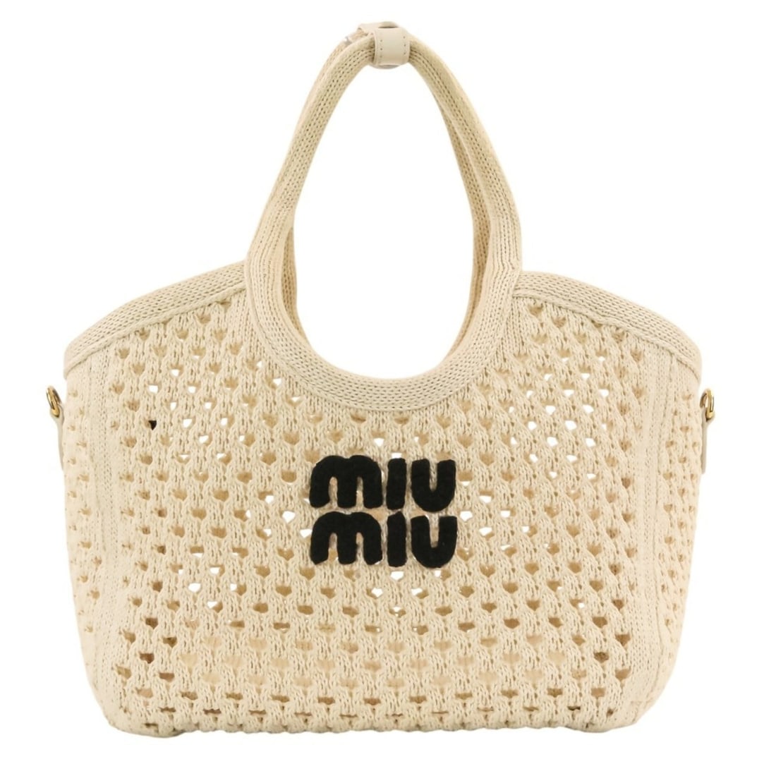 Miu Miu MIU IVY Logo Mesh Handbag with Pouch, 2-Way Tote Bag, 5BG281 Ivory, Women's: --- Catalog ---Category: SizeSize (HxWxD): 21cm x 35cm x 14cm / 8.26'' x 13.77'' x 5.51''Category: DesignType: Handbag, Pouch, Tote bagColor: IvoryGender: WomenMaterial: Mesh Category: GeneralBrand: M