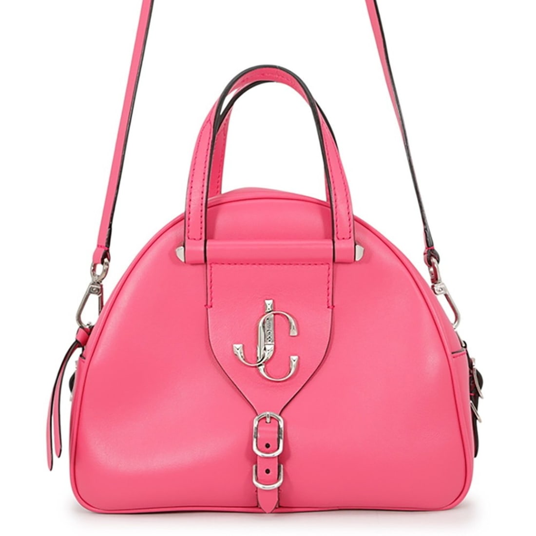 Jimmy Choo handbag, Varenne bowling bag, small, leather, JIMMY CHOO 2-way,: --- Catalog ---Category: SizeSize (HxWxD): 19cm x 24cm x 10cm / 7.48'' x 9.44'' x 3.93''Category: DesignType: HandbagColor: PinkGender: WomenMaterial: Leather Hardware Color: SilverCategory: GeneralBr