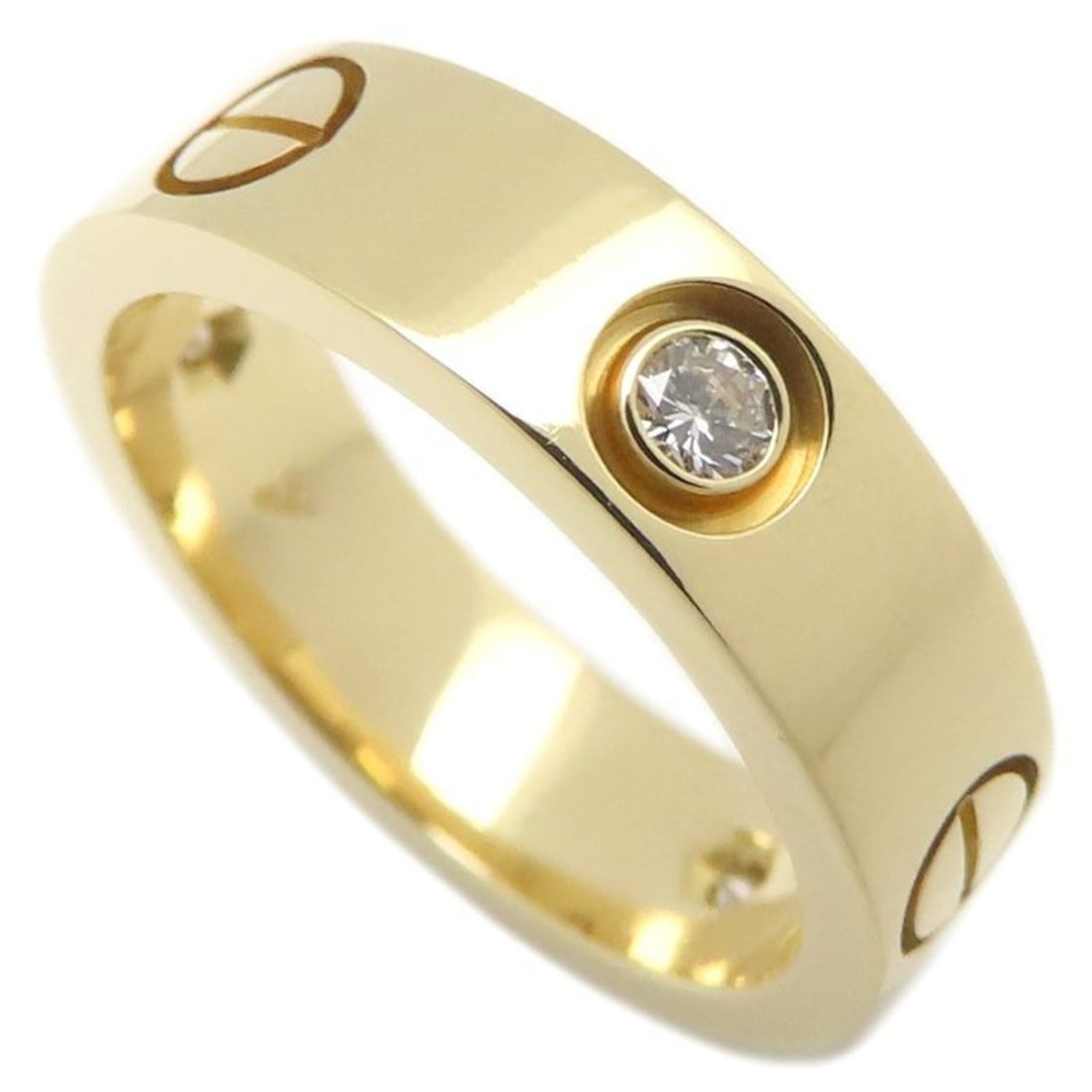 CARTIER Love Ring, Half Diamond 3P, Size #54, 18K Yellow Gold, Women's, 295894: --- Catalog ---Category: SizeJP Size: 14US Size: 7Category: DesignColor: YellowGender: WomenMaterial: Yellow goldCategory: GeneralBrand: Cartier--- Item List ---Section: ConditionRanking: Rank A Used 