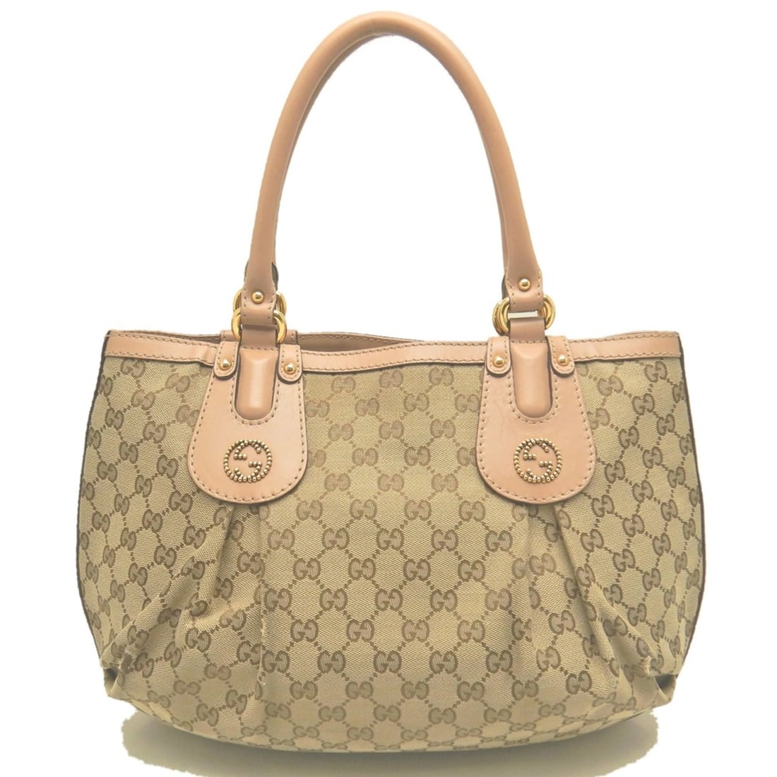 GUCCI Scarlett 269953 Tote Bag GG Canvas x Leather Beige Women's 254269 (1 of 20)