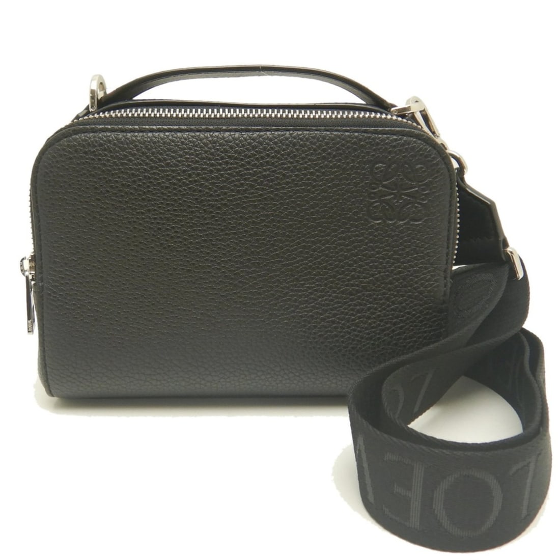 LOEWE Mini Crossbody Camera Bag, Soft Grain Calf Leather, C660R41X02, Body Black, Women's, 254254 (1 of 14)