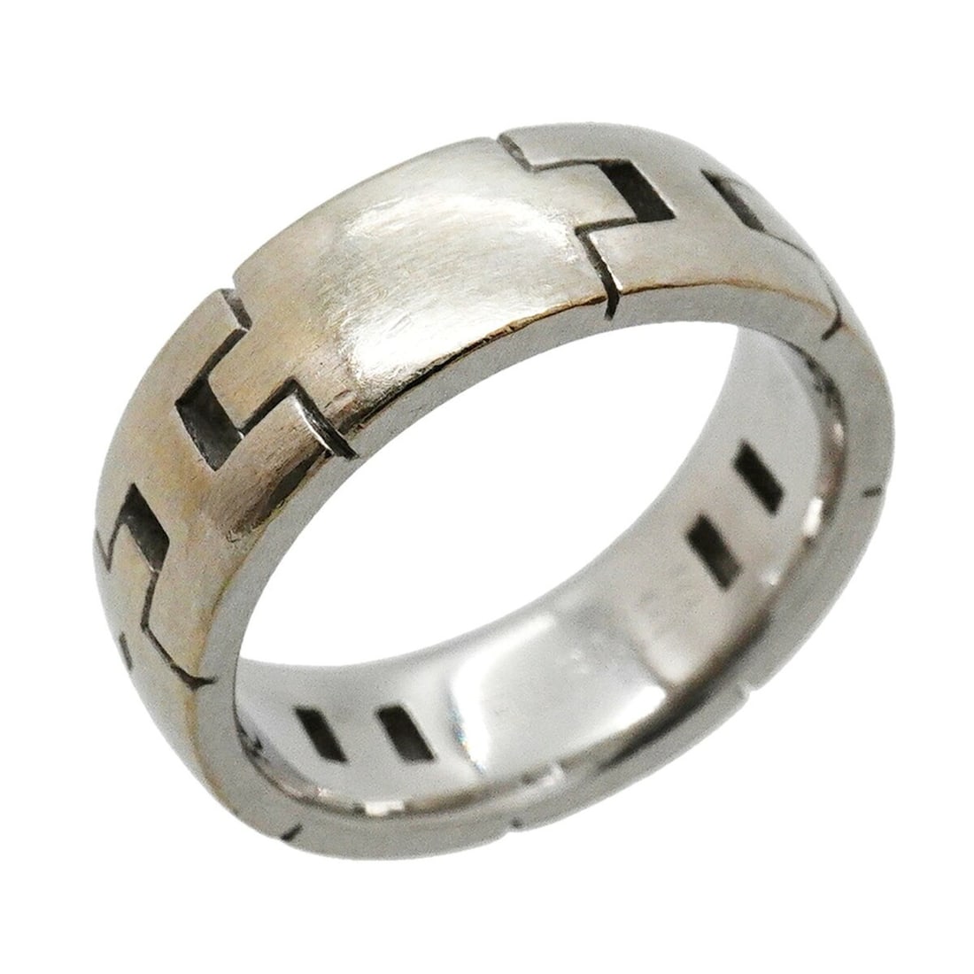 Hermes Ever Hercules Ring, 18K White Gold, Size 53, Women's (1 of 10)