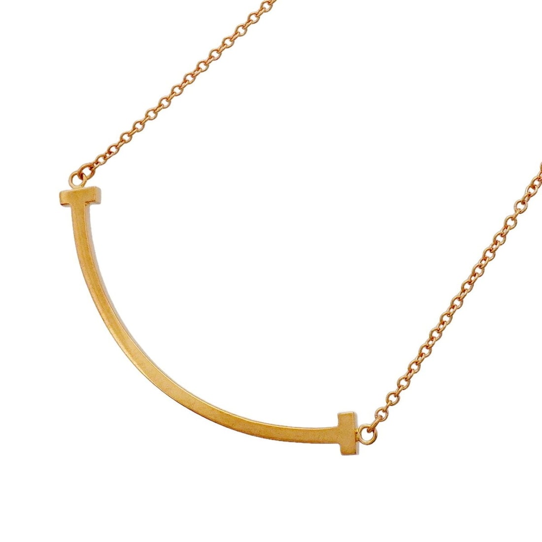 Tiffany & Co. T Smile Small Necklace, 18K Pink Gold, Women's: --- Catalog ---Category: SizePendant Size: 10mm x 37mm / 0.39'' x 1.45''Neck Circumference: 40.5 cm - 45.5 cm / 15.94'' - 17.91''Category: DesignGender: WomenMaterial: Pink gold (18K)Necklace Type: Ne