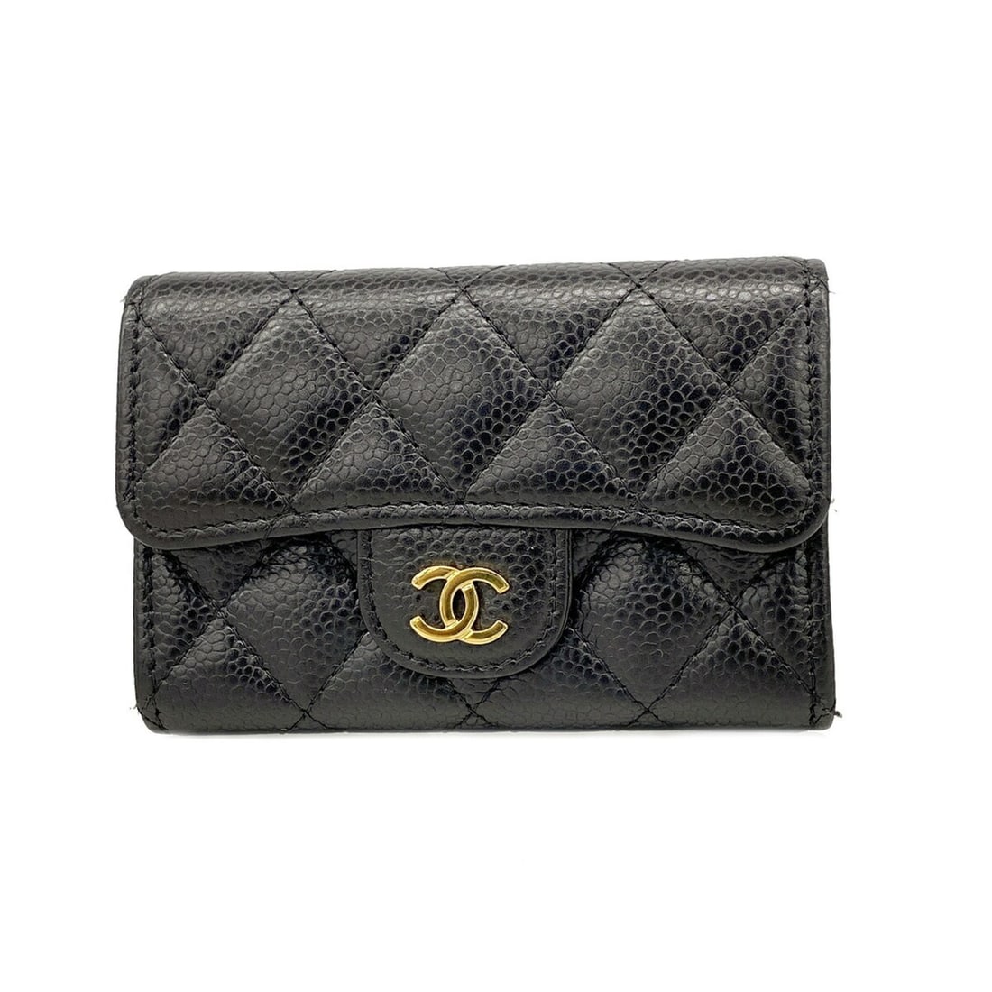 Chanel Matelassé Caviar Leather Business Card Holder/Card Case, Black, Women's, OP024418: --- Catalog ---Category: DesignType: Card caseColor: BlackGender: WomenMaterial: Grained Calfskin Category: GeneralBrand: ChanelCategory: Physical PropertiesSize (HxWxD): 8cm x 11.5cm x 2cm / 3.14'' x