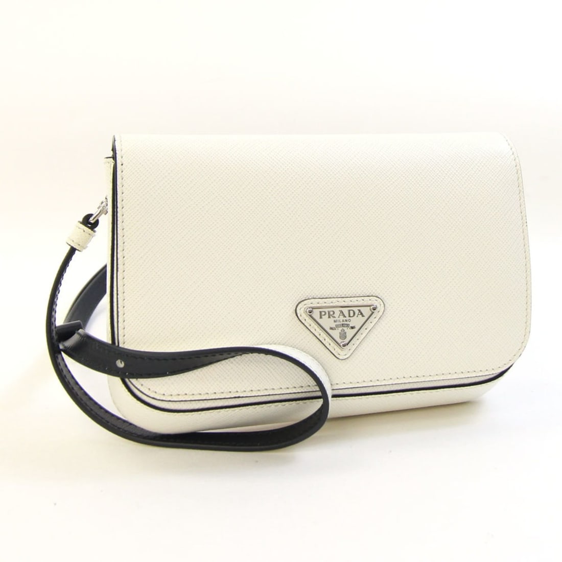 Prada Shoulder Bag 2VD061 White Leather Crossbody Pouch for Women PRADA (1 of 10)