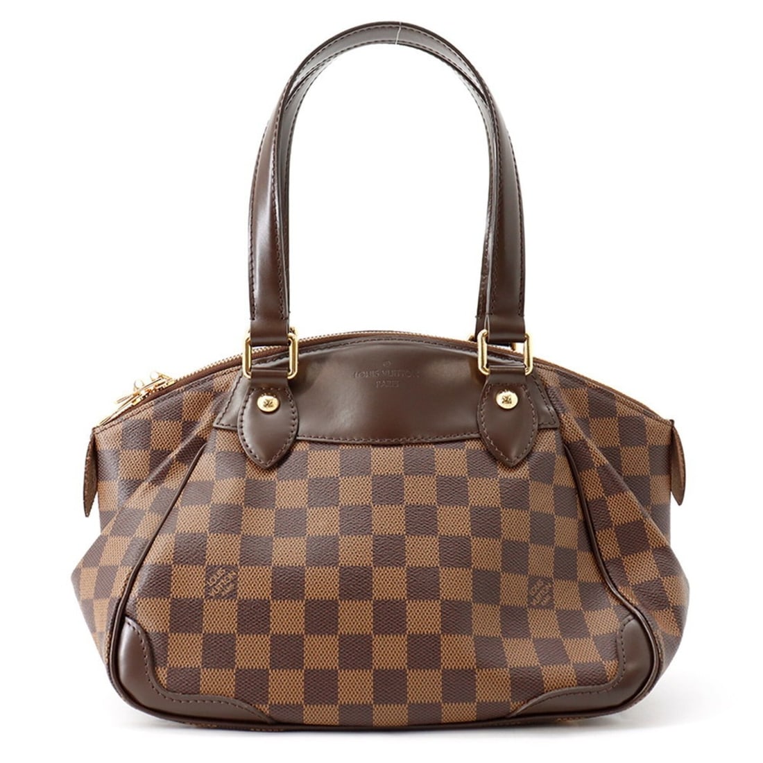 Louis Vuitton Damier Ebene Verona PM Handbag N41117 LOUIS VUITTON 2-way Shoulder Women's: --- Catalog ---Category: SizeSize (HxWxD): 22cm x 27cm x 15.5cm / 8.66'' x 10.62'' x 6.1''Category: DesignType: HandbagColor: Damier Canvas, Ebene, Red colorGender: WomenMaterial: Damier Canvas Hardwa