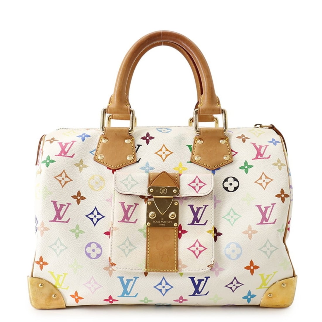 Louis Vuitton Monogram Multicolor Speedy 30 Handbag M92643 LOUIS VUITTON White Women's: --- Catalog ---Category: SizeSize (HxWxD): 22cm x 31cm x 18cm / 8.66'' x 12.2'' x 7.08''Category: DesignType: HandbagColor: Blanc, Red colorGender: WomenMaterial: Monogram Multicolore Hardware Color: 
