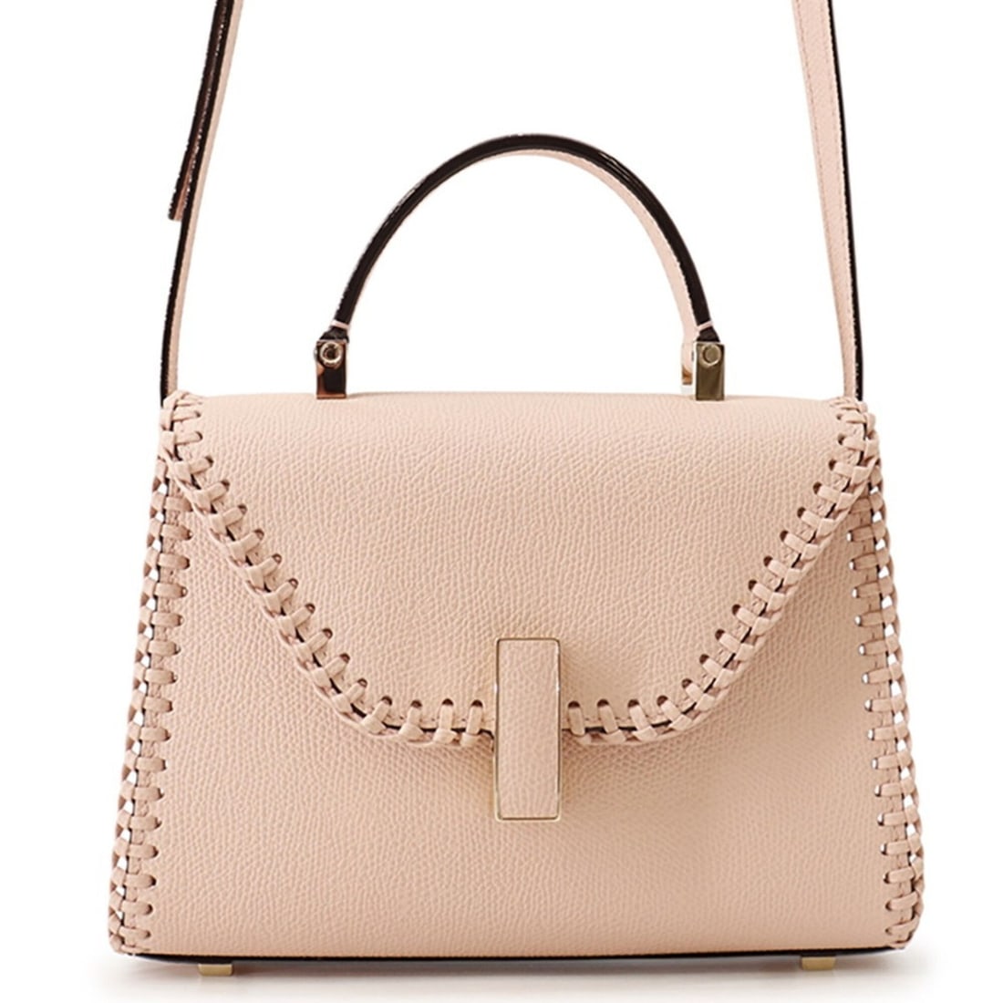 Valextra Micro Iside Blanket Stitch Leather Handbag WBES0022593VOC99PBM 2-way Shoulder Bag Women's: --- Catalog ---Category: SizeSize (HxWxD): 14.5cm x 21cm x 8.5cm / 5.7'' x 8.26'' x 3.34''Category: DesignType: HandbagColor: PinkGender: WomenMaterial: Leather Hardware Color: Champagne goldCategory: