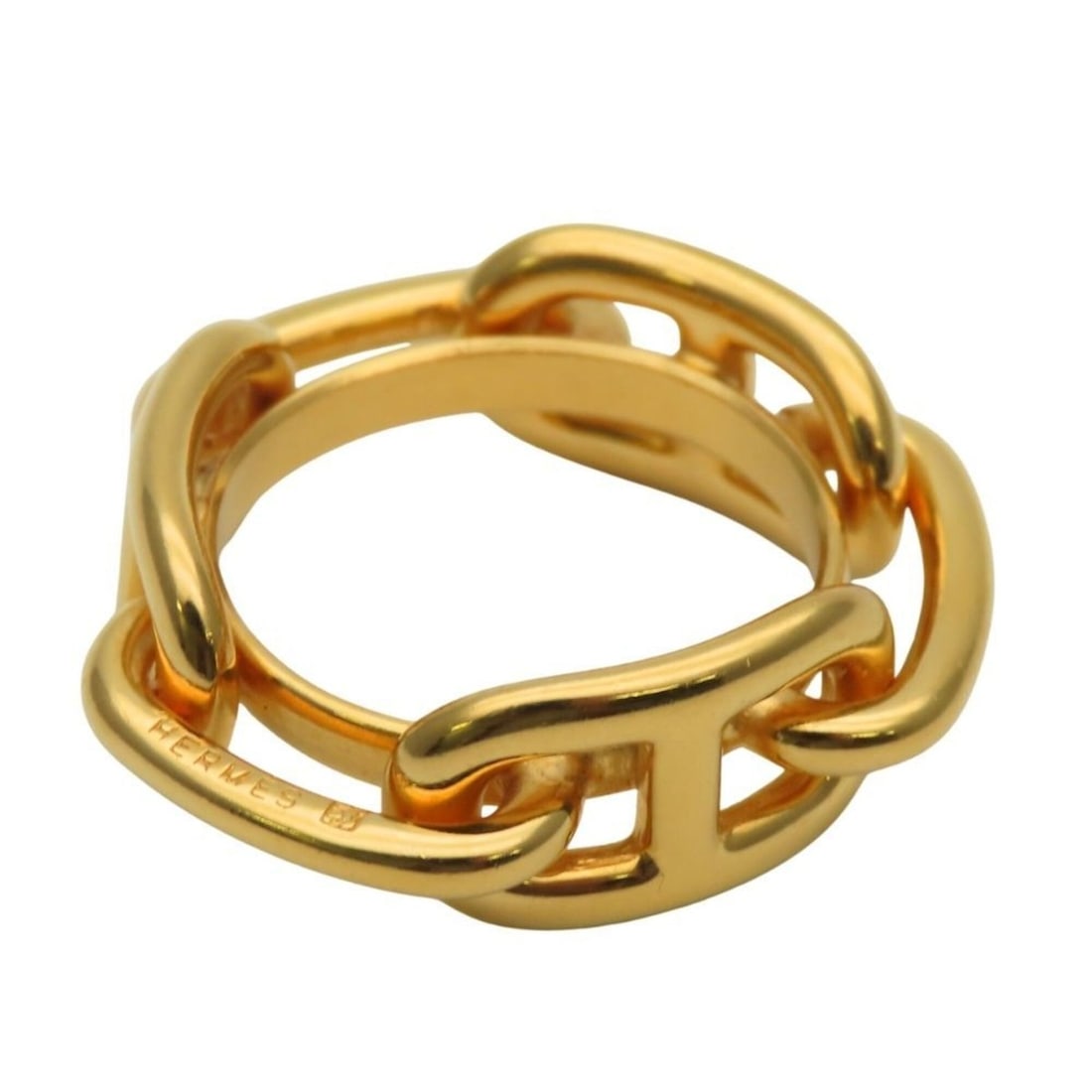 Hermes Scarf Ring Chaine d'Ancre Metal Gold Women's HERMES: --- Catalog ---Category: DesignType: Scarf ringColor: GoldGender: WomenMaterial: Metal Category: GeneralBrand: HermesCategory: Physical PropertiesSize (HxWxD): 3cm x 3cm / 1.18'' x 1.18''--- Item List