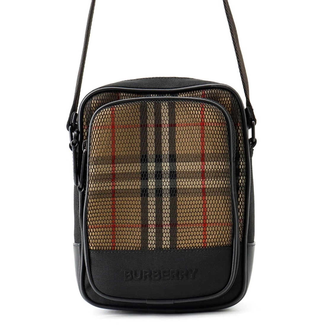 Burberry Shoulder Bag Nova Check Mesh Canvas Leather BURBERRY Black Handbag: --- Catalog ---Category: SizeSize (HxWxD): 22.5cm x 16cm x 5cm / 8.85'' x 6.29'' x 1.96''Category: DesignType: Handbag, Shoulder bagColor: Black, Multi-colorGender: WomenMaterial: Canvas , Leather Cat