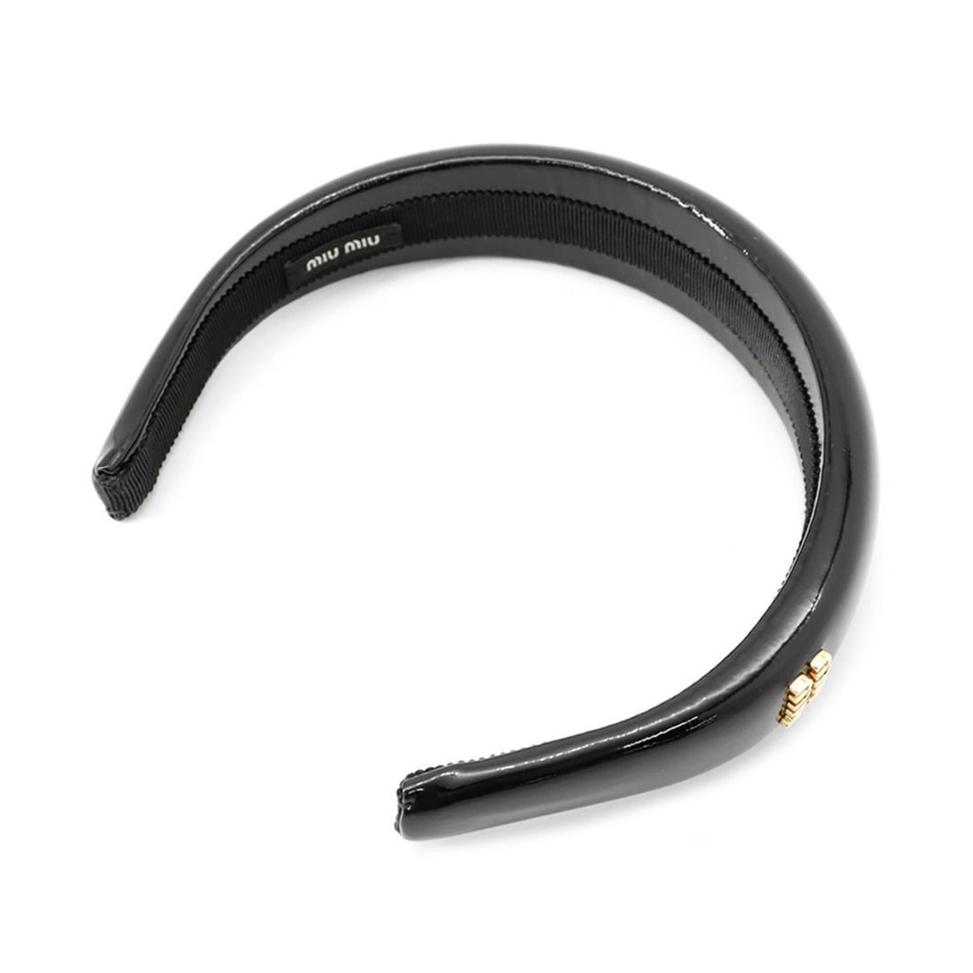 Miu Miu Miu headband, patent leather, 5IH025. hairband, hair accessory, women's hairband.: --- Catalog ---Category: SizeSize (LxW): 14cm x 14cm / 5.51'' x 5.51''Category: DesignType: Alice bandColor: BlackGender: WomenMaterial: Patent leatherCategory: GeneralBrand: Miu Miu--- Item List ---S