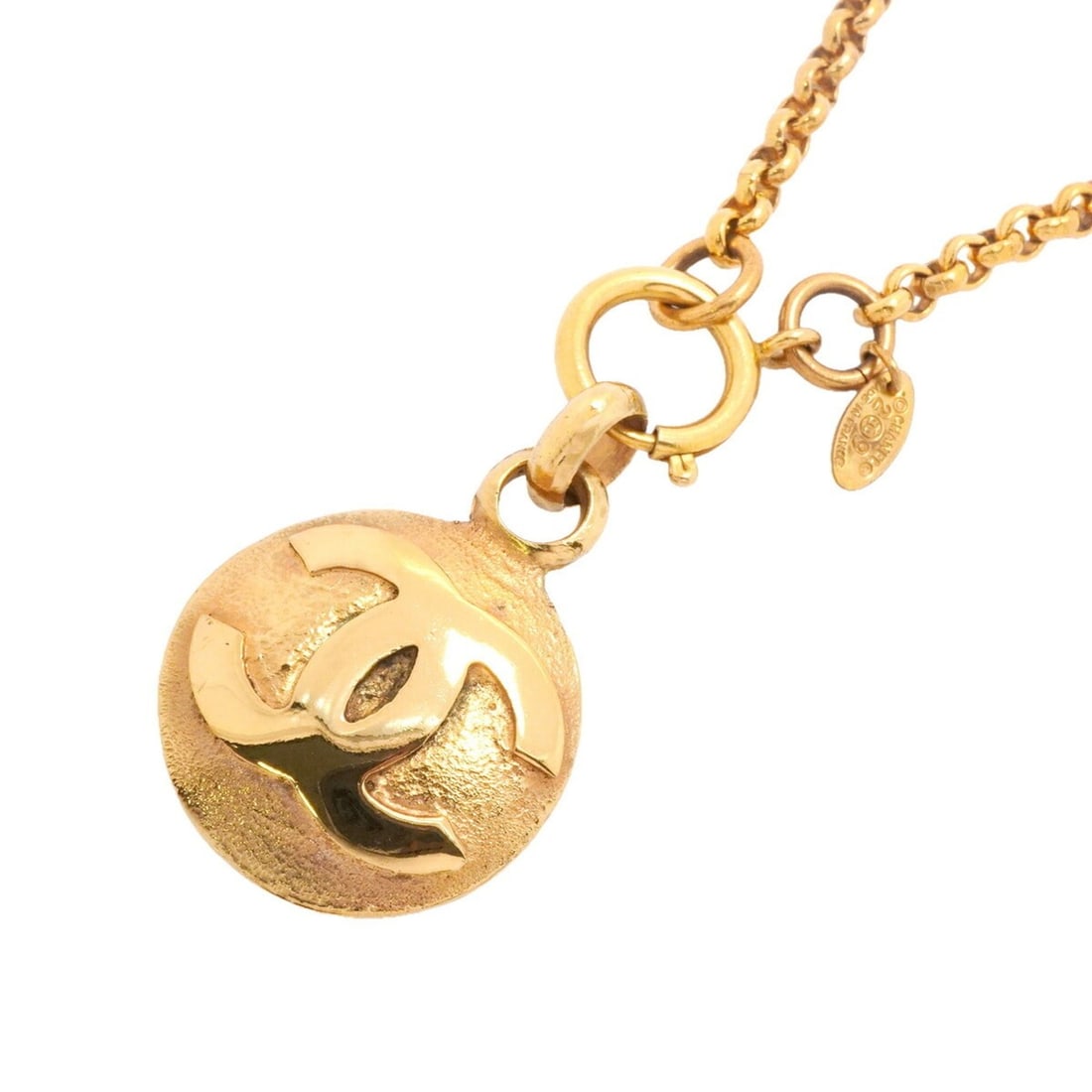 Chanel Necklace, Coco Mark Circle, GP Plated Gold, Women's: --- Catalog ---Category: SizePendant Size: 51.4mm x 32.9mm / 2.02'' x 1.29''Neck Circumference: 79 cm / 31.1''Category: DesignColor: GoldGender: WomenMaterial: Gold platingNecklace Type: NecklaceCateg