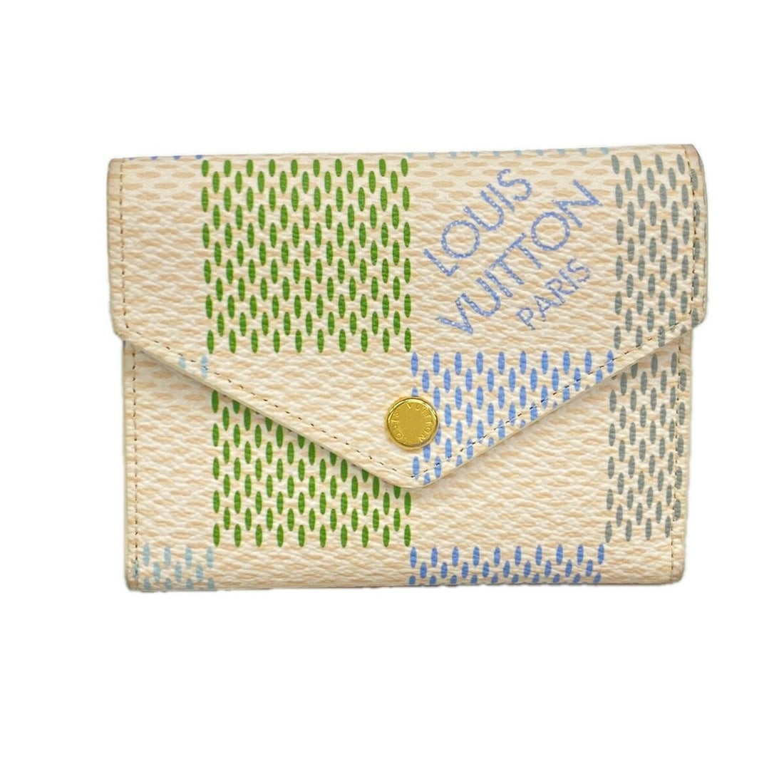 Louis Vuitton Damier Elicious Tri-fold Wallet, Portefeuille Victorine N40750, Pistachio, Women's: --- Catalog ---Category: SizeSize (HxWxD): 9cm x 12cm x 2cm / 3.54'' x 4.72'' x 0.78''Category: DesignType: Wallet (tri-fold)Color: GreenGender: WomenCategory: GeneralMPN: N40750Brand: Louis Vuitton--