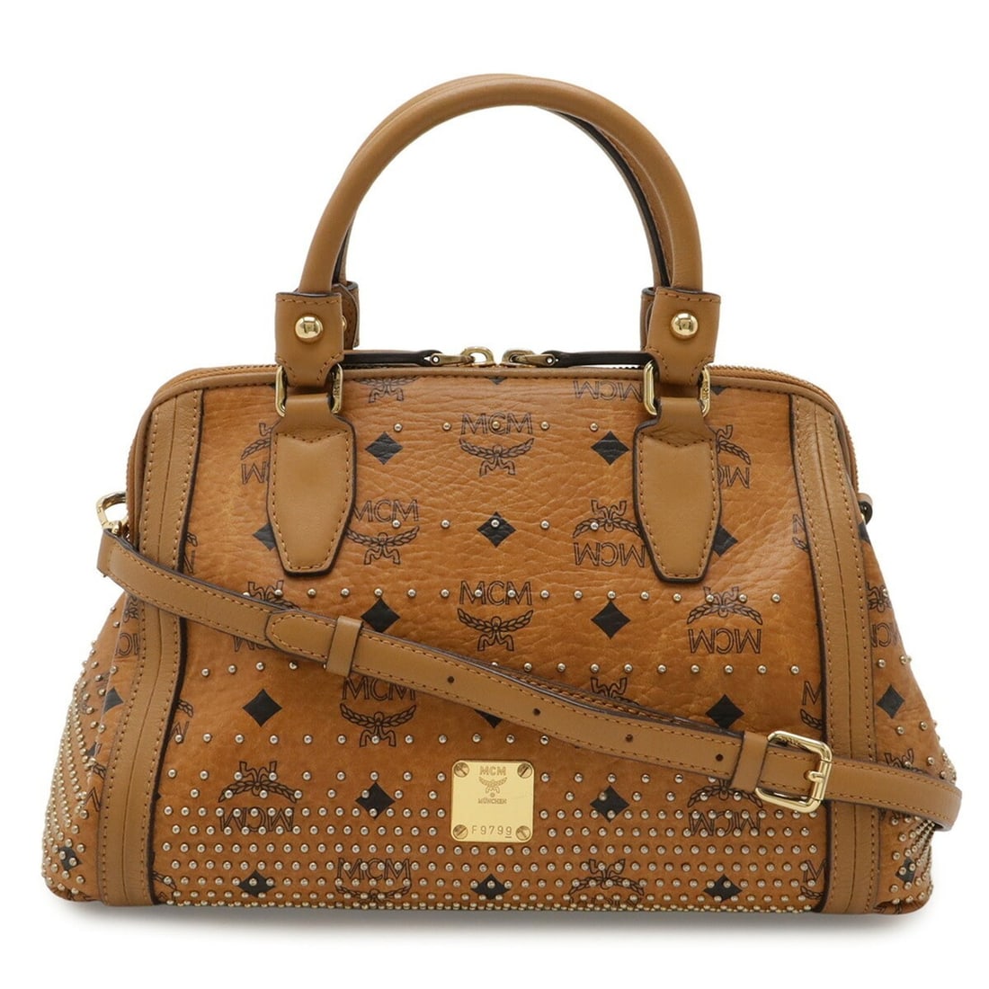 MCM Glam Handbag Shoulder Bag Studded Leather Cognac Brown MWB4SVICO001: --- Catalog ---Category: SizeWeight: 650g / 1.43lb.Size (HxWxD): 19cm x 30cm x 16cm / 7.48'' x 11.81'' x 6.29''Strap Length: 125cm / 49.21''Category: DesignType: Handbag, Shoulder bagGender: WomenMate