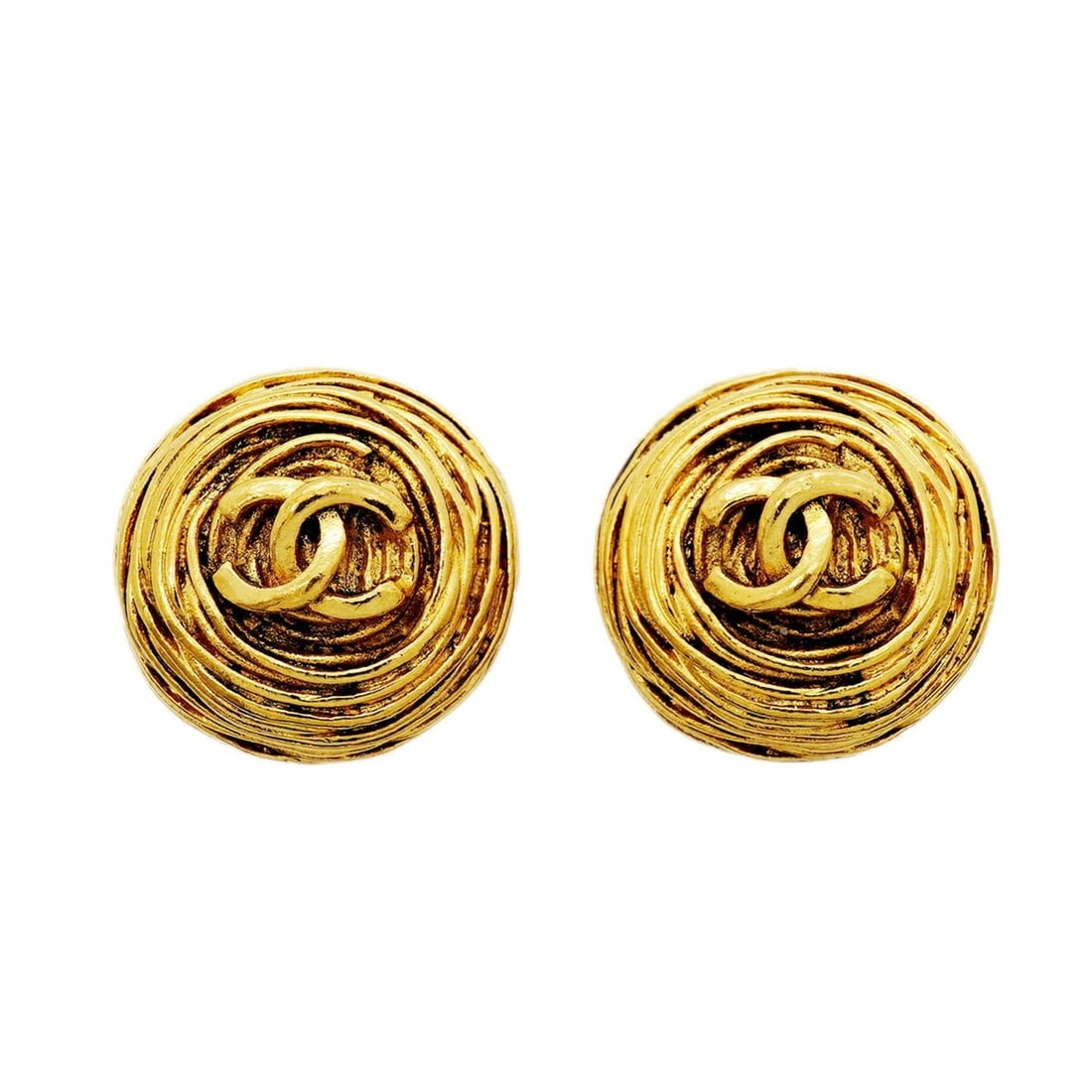 Chanel Earrings, Coco Mark Circle, GP Plated Gold, Women's: --- Catalog ---Category: SizeSize (HxWxD): 23.50mm x 23.80mm / 0.93'' x 0.94''Category: DesignType: Clip earringsColor: GoldGender: WomenMaterial: Gold platingCategory: GeneralBrand: Chanel--- Item Li