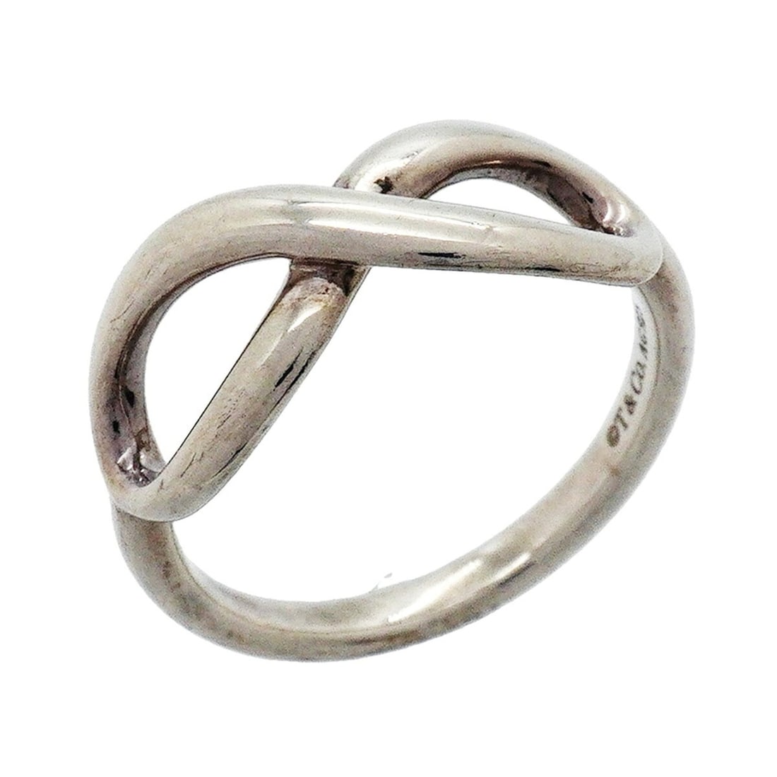 Tiffany & Co. Infinity Ring, Sterling Silver 925, Size 7.5, Women's: --- Catalog ---Category: SizeJP Size: 7.5US Size: 4Category: DesignType: Band ringGender: WomenMaterial: Silver 925Category: GeneralBrand: Tiffany--- Item List ---Section: ConditionRanking: Rank AB Us