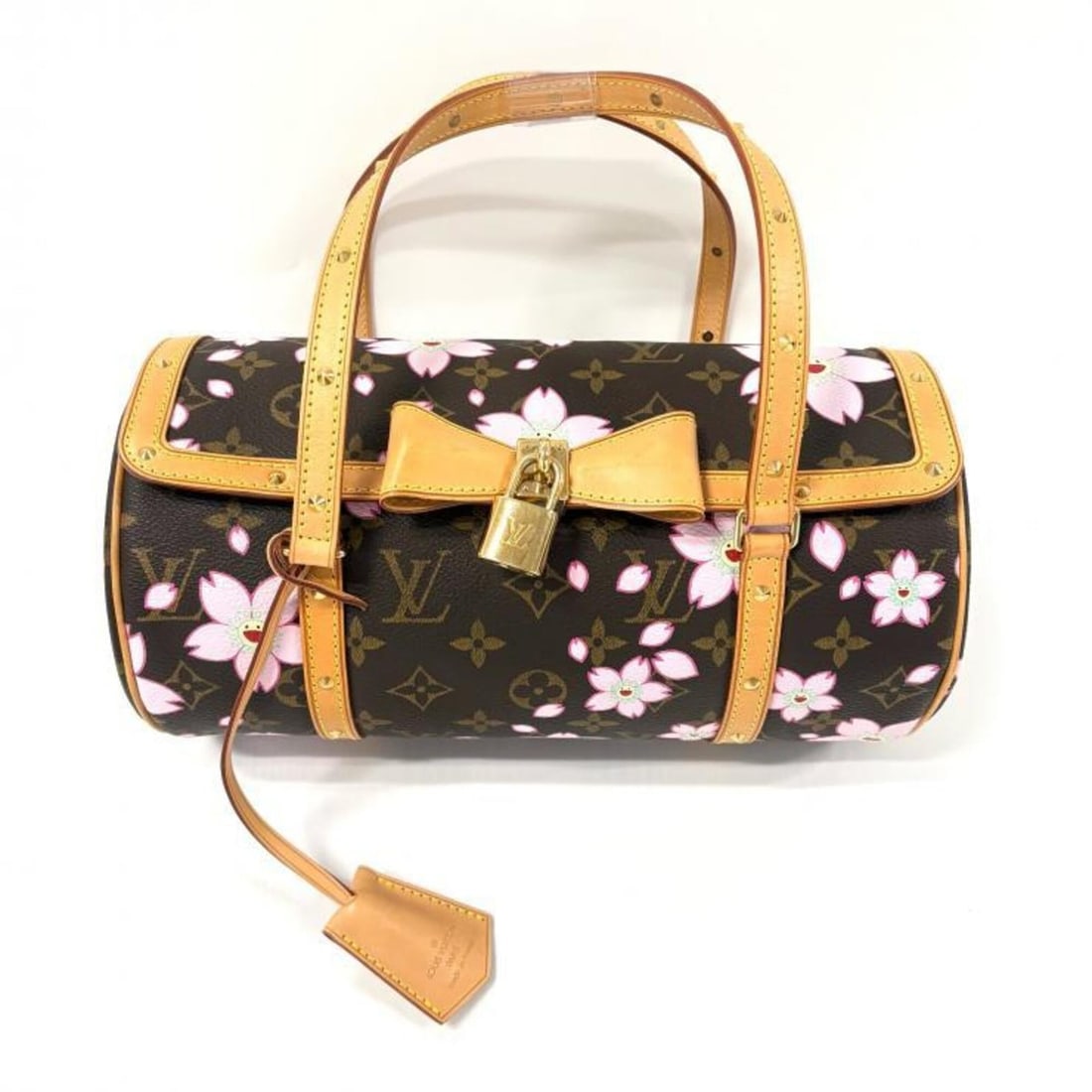 Louis Vuitton Monogram Cherry Blossom Papillon Handbag M92009 by Takashi Murakami: --- Catalog ---Category: SizeSize (HxWxD): 14.5cm x 28.5cm x 14cm / 5.7'' x 11.22'' x 5.51''Category: DesignType: HandbagColor: Beige, Brown, Monogram, PinkGender: WomenMaterial: Monogram Category: Ge