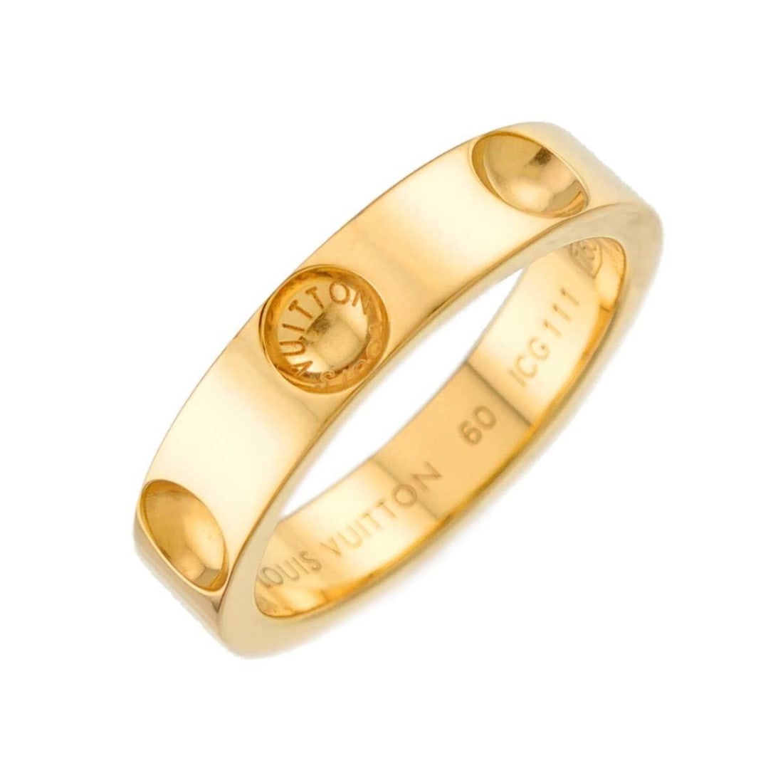 Louis Vuitton Petite Bague Empreinte #60 Ring, 18K YG Yellow Gold 750: --- Catalog ---Category: SizeJP Size: 20US Size: 10Category: DesignType: Band ringGender: WomenMaterial: Yellow gold (18K)Category: GeneralBrand: Louis Vuitton--- Item List ---Section: ConditionRankin