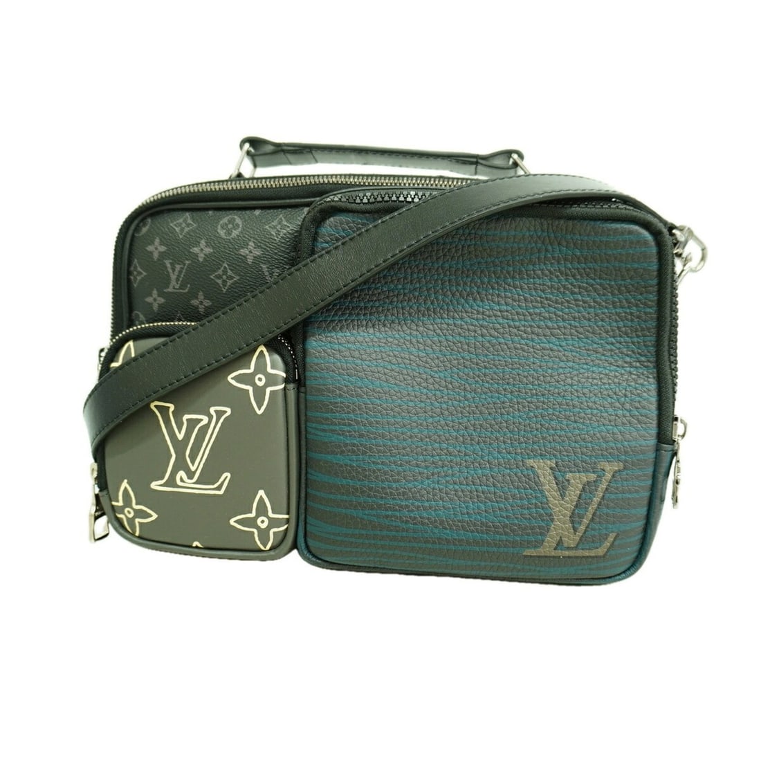 Louis Vuitton Monogram Eclipse Patchwork Multi-Pocket Handbag M45457 Black 2-way Bag for Men: --- Catalog ---Category: SizeSize (HxWxD): 18cm x 27cm x 8cm / 7.08'' x 10.62'' x 3.14''Category: DesignType: HandbagColor: BlackGender: MenCategory: GeneralMPN: M45457Brand: Louis Vuitton--- Item Lis