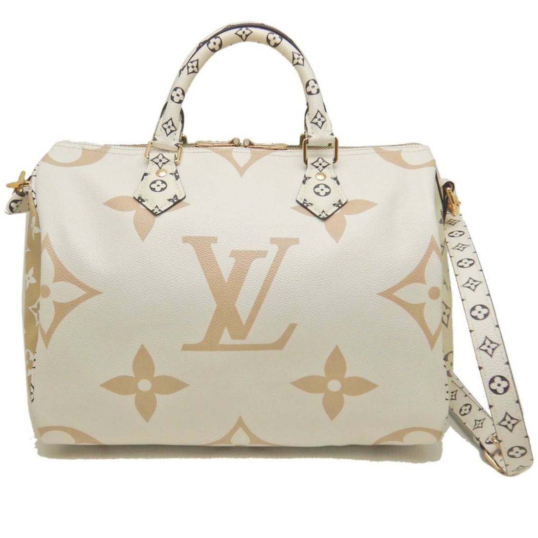 LOUIS VUITTON Monogram Giant Speedy Bandoulière 30 M44572 Handbag White Khaki Beige Women's 254259: --- Catalog ---Category: SizeSize (HxWxD): 22cm x 33cm x 17cm / 8.66'' x 12.99'' x 6.69''Category: DesignType: HandbagColor: Beige, Khaki, WhiteGender: WomenMaterial: Coated canvas Category: GeneralMP