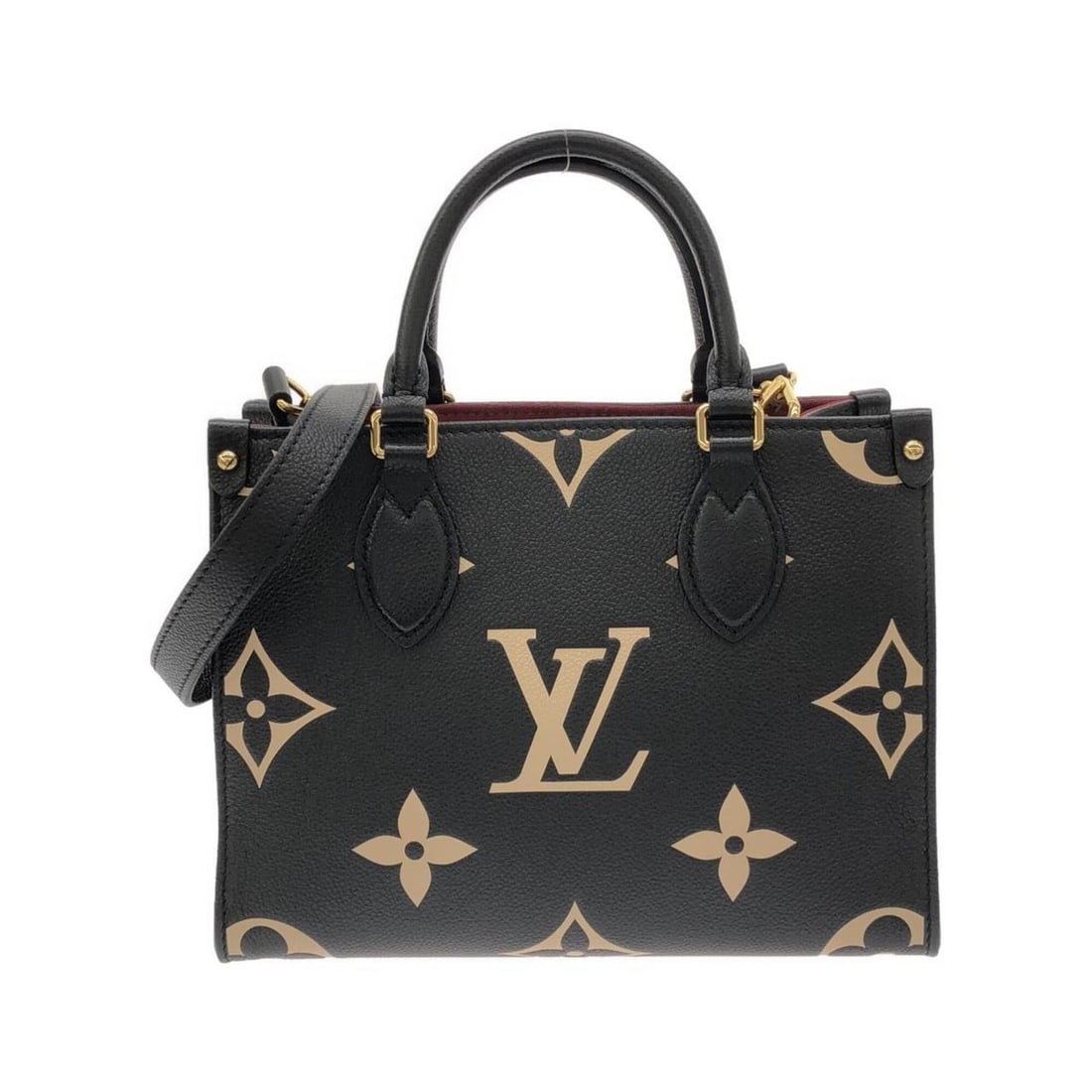 Louis Vuitton Bicolor Monogram Empreinte OnTheGo PM M45659 Handbag: --- Catalog ---Category: SizeSize (HxWxD): 20cm x 25cm x 10cm / 7.87'' x 9.84'' x 3.93''Category: DesignType: HandbagColor: Beige, BlackGender: Women,MenMaterial: Leather Hardware Color: GoldLeather/F