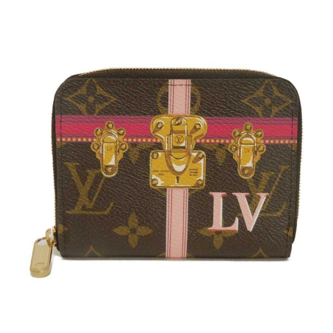 Louis Vuitton Zippy Coin Purse, 18SS LV Logo Trompe l'oeil Monogram Summer Trunk, Pivoine, M62617,: --- Catalog ---Category: SizeSize (HxWxD): 8.5cm x 11cm x 2cm / 3.34'' x 4.33'' x 0.78''Category: DesignType: Long wallet (bi-fold)Color: Brown, Monogram, PivoineGender: Men,WomenMaterial: Monogram Ca