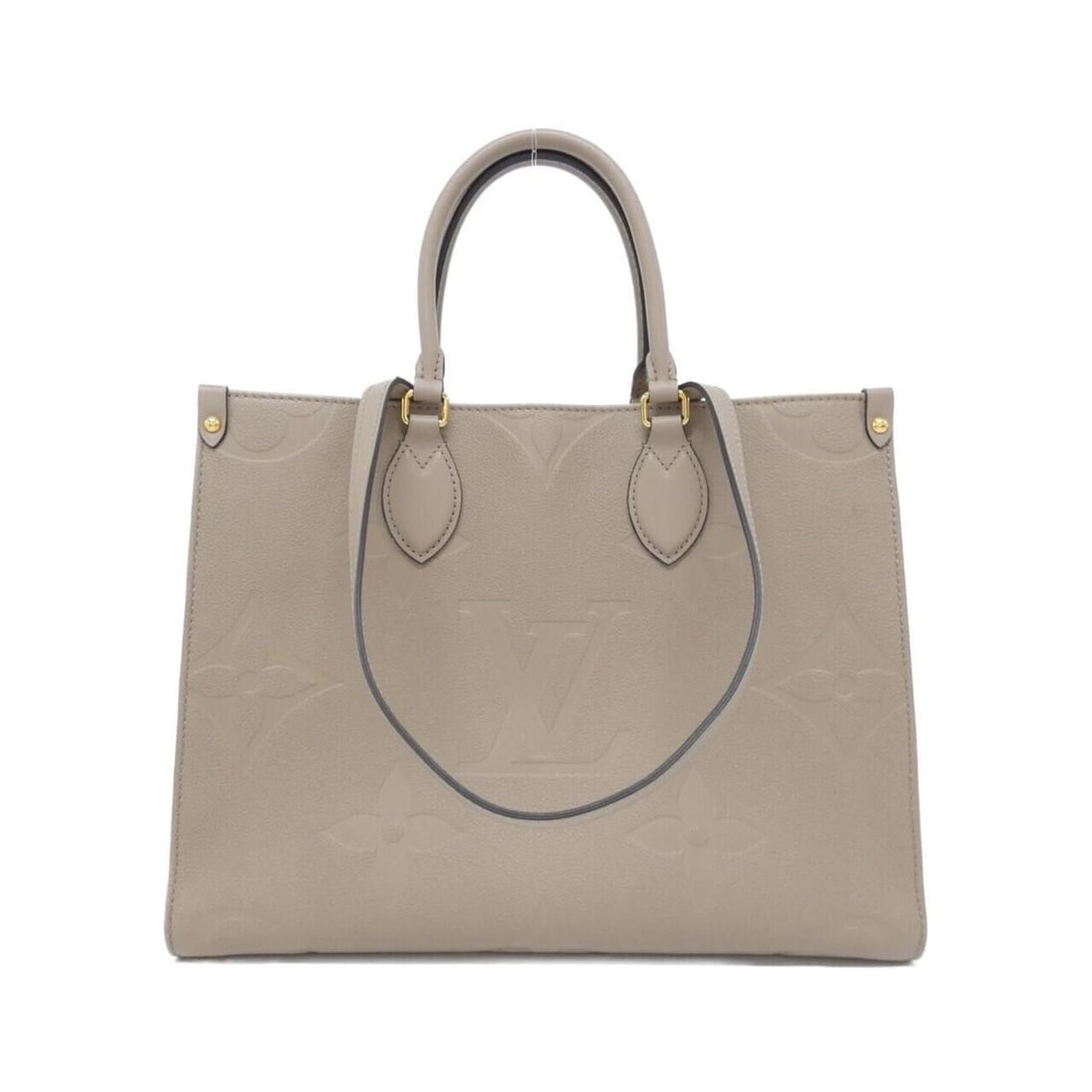 Louis Vuitton Monogram Empreinte OnTheGo MM M45607 Handbag: --- Catalog ---Category: SizeSize (HxWxD): 26cm x 34cm x 13cm / 10.23'' x 13.38'' x 5.11''Category: DesignType: HandbagColor: TourterelleGender: Men,WomenMaterial: Leather Hardware Color: GoldLeather/