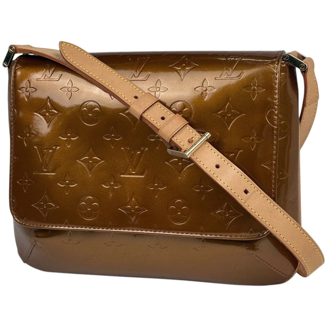 Louis Vuitton Thompson Street Shoulder Bag, Enamel Monogram Vernis Bronze, M91124, Women's (1 of 20)
