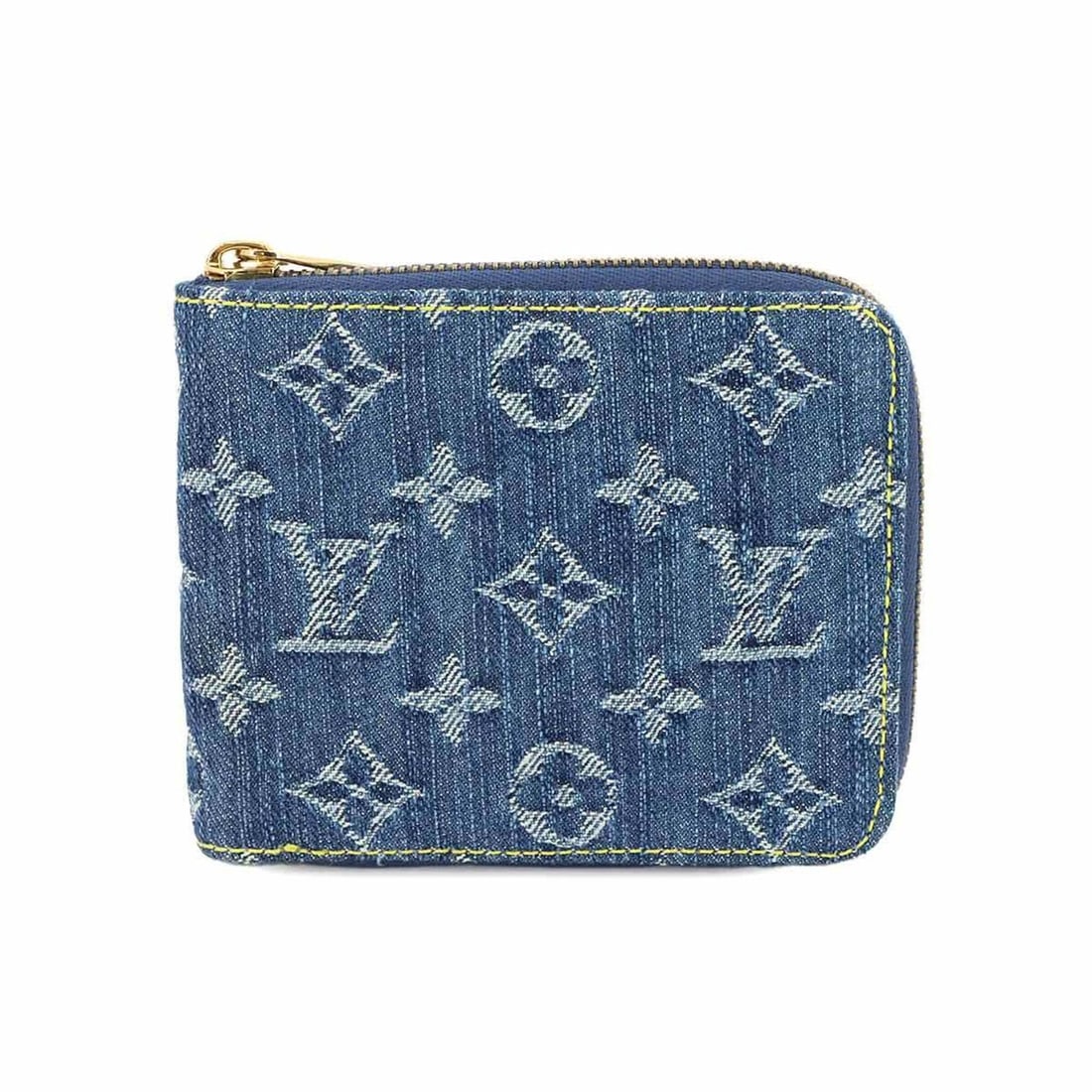 Louis Vuitton Monogram Denim Mini Zippy Bi-fold Wallet, Blue, M95342, LV Gold Hardware.: --- Catalog ---Category: SizeSize (HxWxD): 10cm x 12.5cm x 2cm / 3.93'' x 4.92'' x 0.78''Category: DesignType: Wallet (bi-fold)Color: Blue, MonogramGender: Women,MenMaterial: Monogram Denim , Canvas C
