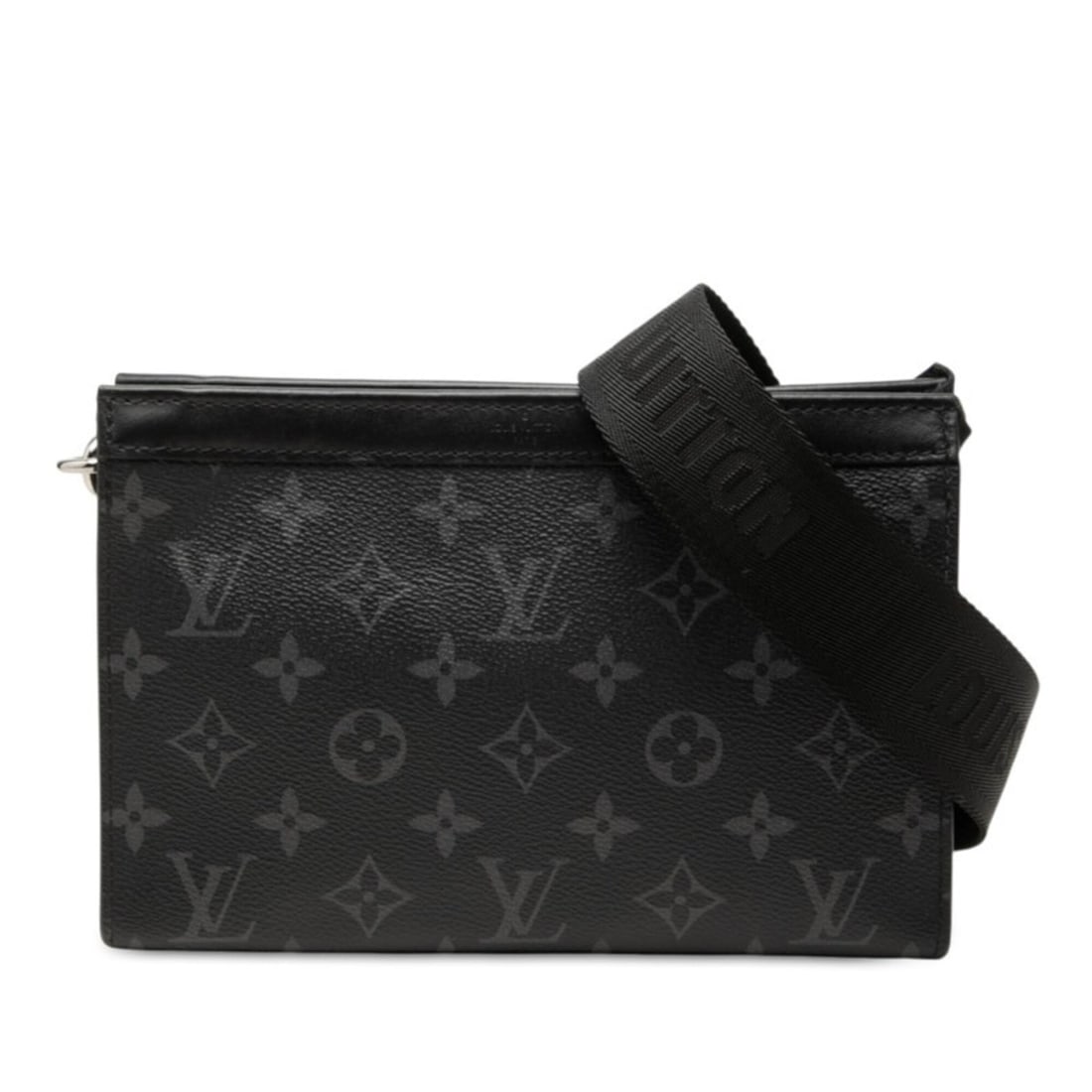 Louis Vuitton Monogram Eclipse Gaston Wearable Wallet Crossbody Shoulder Bag M81124 Black Leather: --- Catalog ---Category: SizeSize (HxWxD): 14.5cm x 22cm x 5cm / 5.7'' x 8.66'' x 1.96''Category: DesignType: Pouch, Shoulder bagColor: Black, Monogram EclipseGender: MenMaterial: PVC , Leather Catego