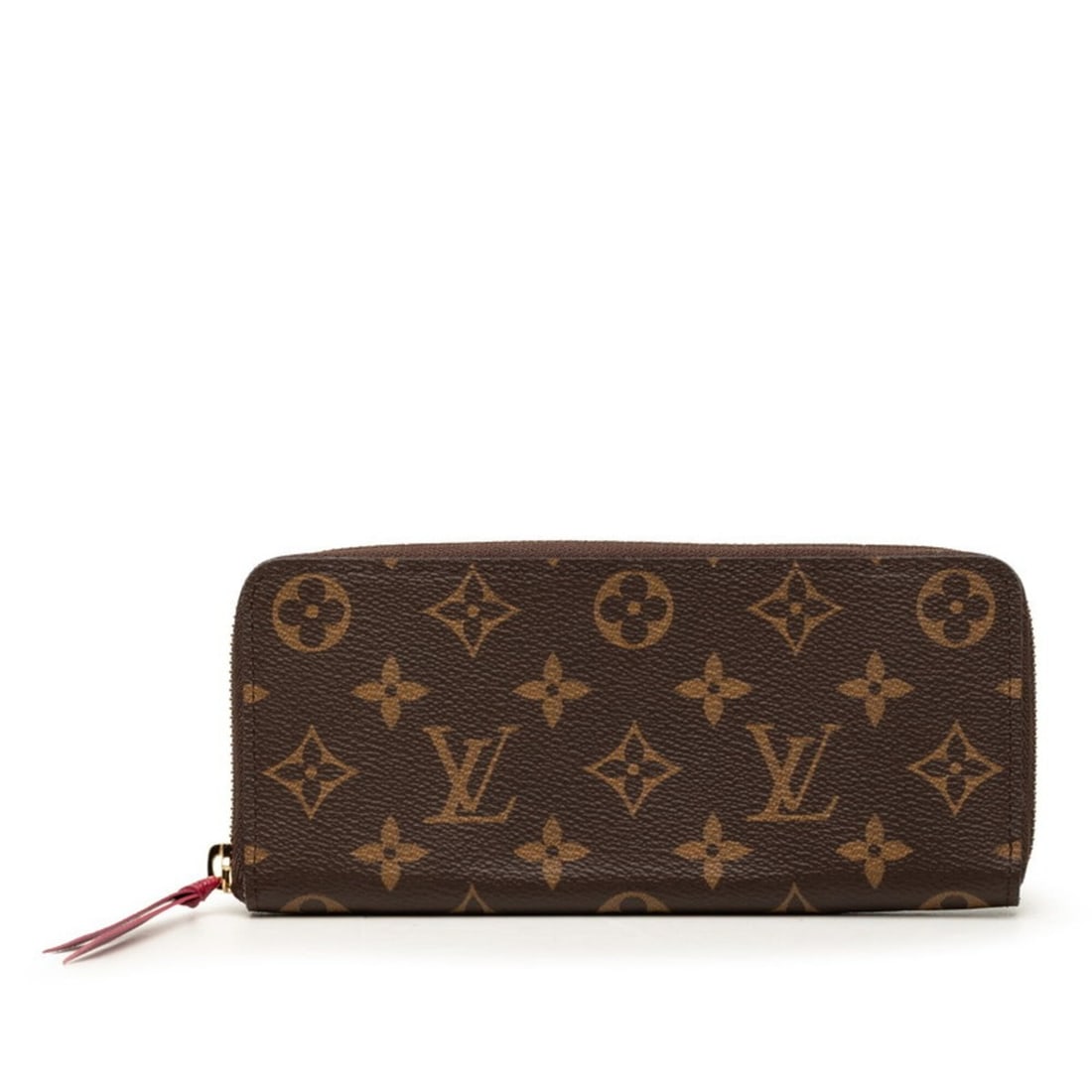 Louis Vuitton Monogram Portefeuille Clemence Round Zip Long Wallet M60742 Brown Fuchsia Leather: --- Catalog ---Category: SizeSize (HxWxD): 9cm x 19.5cm x 2cm / 3.54'' x 7.67'' x 0.78''Category: DesignType: Coin purse/coin caseColor: Brown, Fuchsia, MonogramGender: WomenMaterial: Monogram Categor