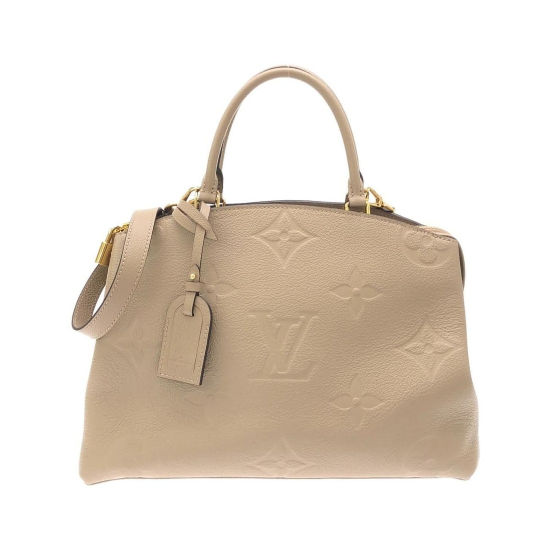 Louis Vuitton Monogram Empreinte Grand Palais MM M45833 Handbag: --- Catalog ---Category: SizeSize (HxWxD): 25cm x 35cm x 16cm / 9.84'' x 13.77'' x 6.29''Category: DesignType: HandbagColor: Beige, TourterelleGender: Women,MenMaterial: Leather Leather/Fur Type: Calf