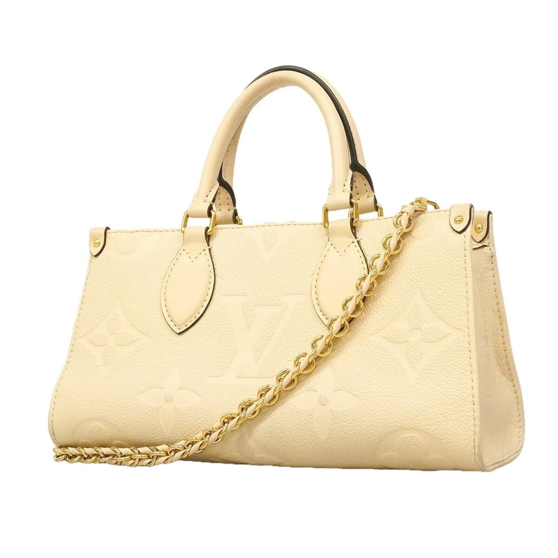 Louis Vuitton Monogram Empreinte OnTheGo EW M23698 Crème 2-way handbag for women: --- Catalog ---Category: SizeSize (HxWxD): 14.5cm x 26.5cm x 10.5cm / 5.7'' x 10.43'' x 4.13''Category: DesignType: HandbagColor: CreamGender: WomenCategory: GeneralMPN: M23698Brand: Louis Vuitton--- 