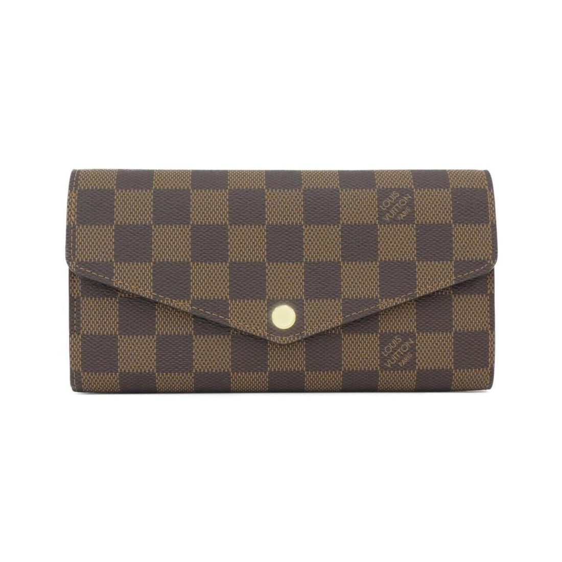 Louis Vuitton Damier Portefeuille Sarah N63209 Wallet: --- Catalog ---Category: SizeSize (HxWxD): 10cm x 19cm x 2cm / 3.93'' x 7.48'' x 0.78''Category: DesignType: Long wallet (bi-fold)Color: EbeneGender: WomenMaterial: Coated canvas Category: