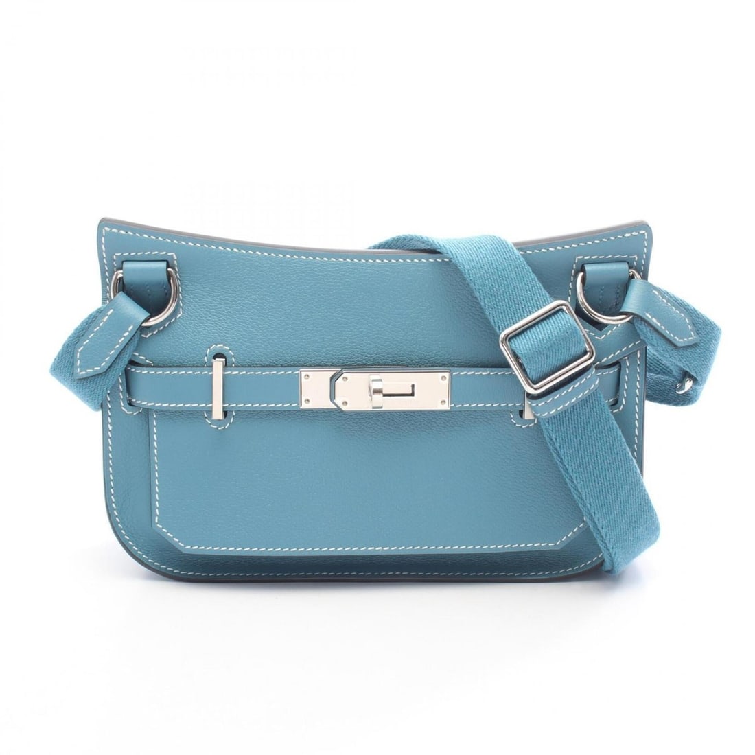 Hermes Jypsiere Mini New Blue Jean Shoulder Bag Handbag Evercolor Women's (1 of 20)