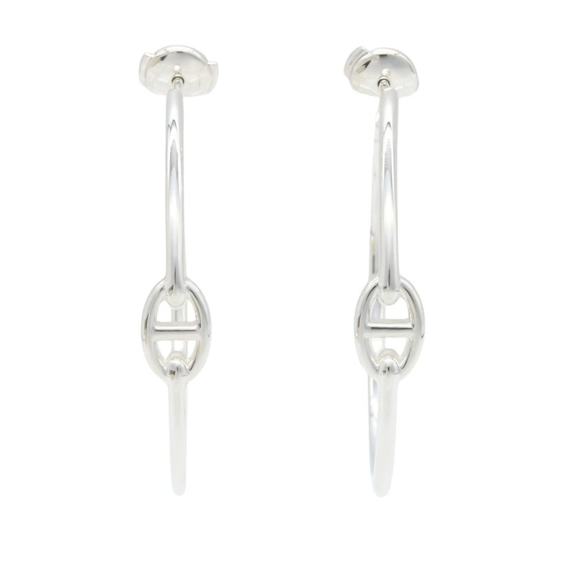 Hermes Chaine d'Ancre Enchainee GM Earrings, Sterling Silver 925, Women's, Tone: --- Catalog ---Category: SizeSize (HxWxD): 45.00mm x 7.00mm / 1.77'' x 0.28''Category: DesignType: Stud earringsColor: SilverGender: WomenMaterial: Silver 925Category: GeneralBrand: Hermes--- Item Lis