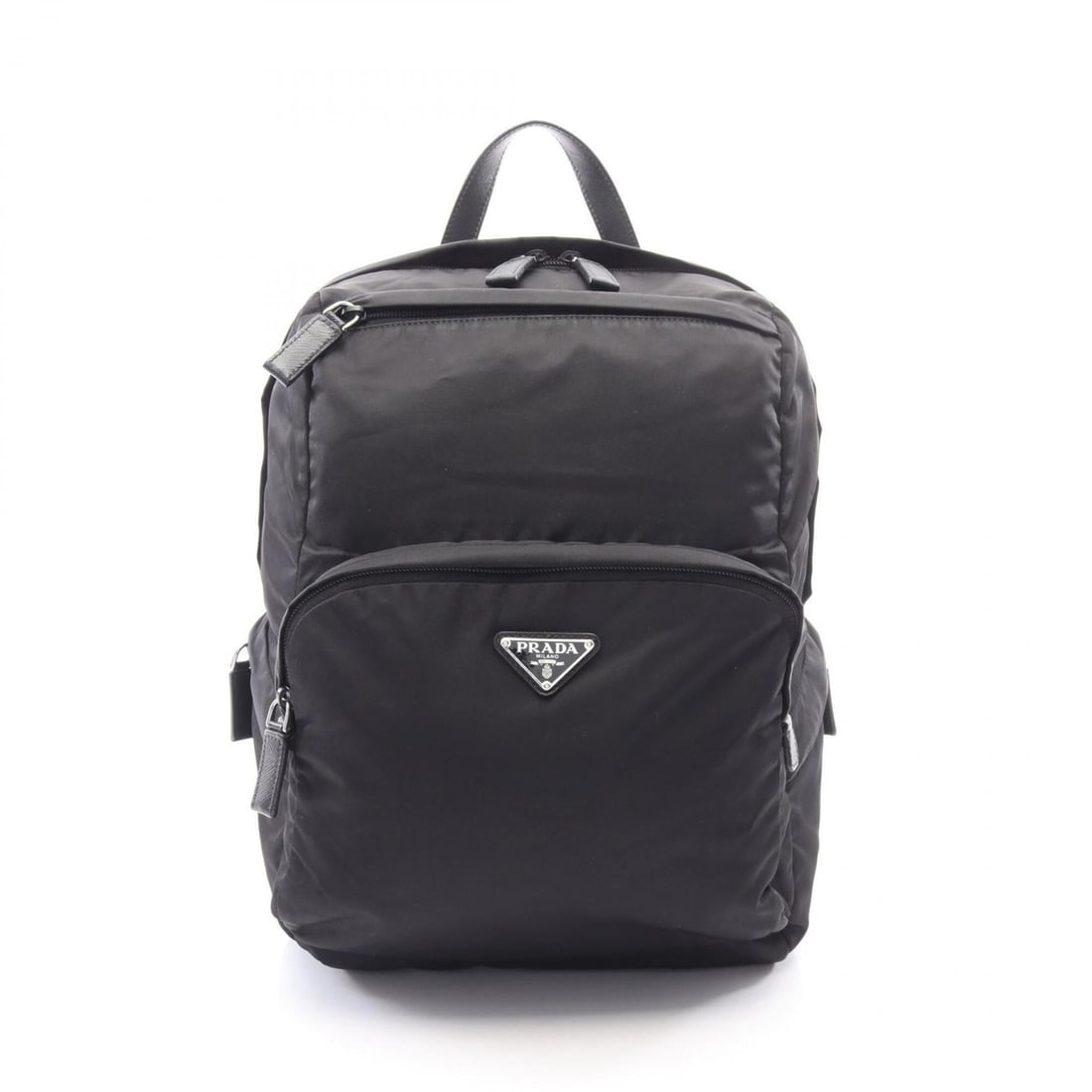 Prada PRADA Re-Nylon Backpack Rucksack Handbag Nylon Saffiano Leather Men's Black: --- Catalog ---Category: SizeSize (HxWxD): 39cm x 27cm x 14cm / 15.35'' x 10.62'' x 5.51''Category: DesignType: Backpack, HandbagColor: BlackGender: MenMaterial: Nylon , Leather Leather/Fur Type: Saff